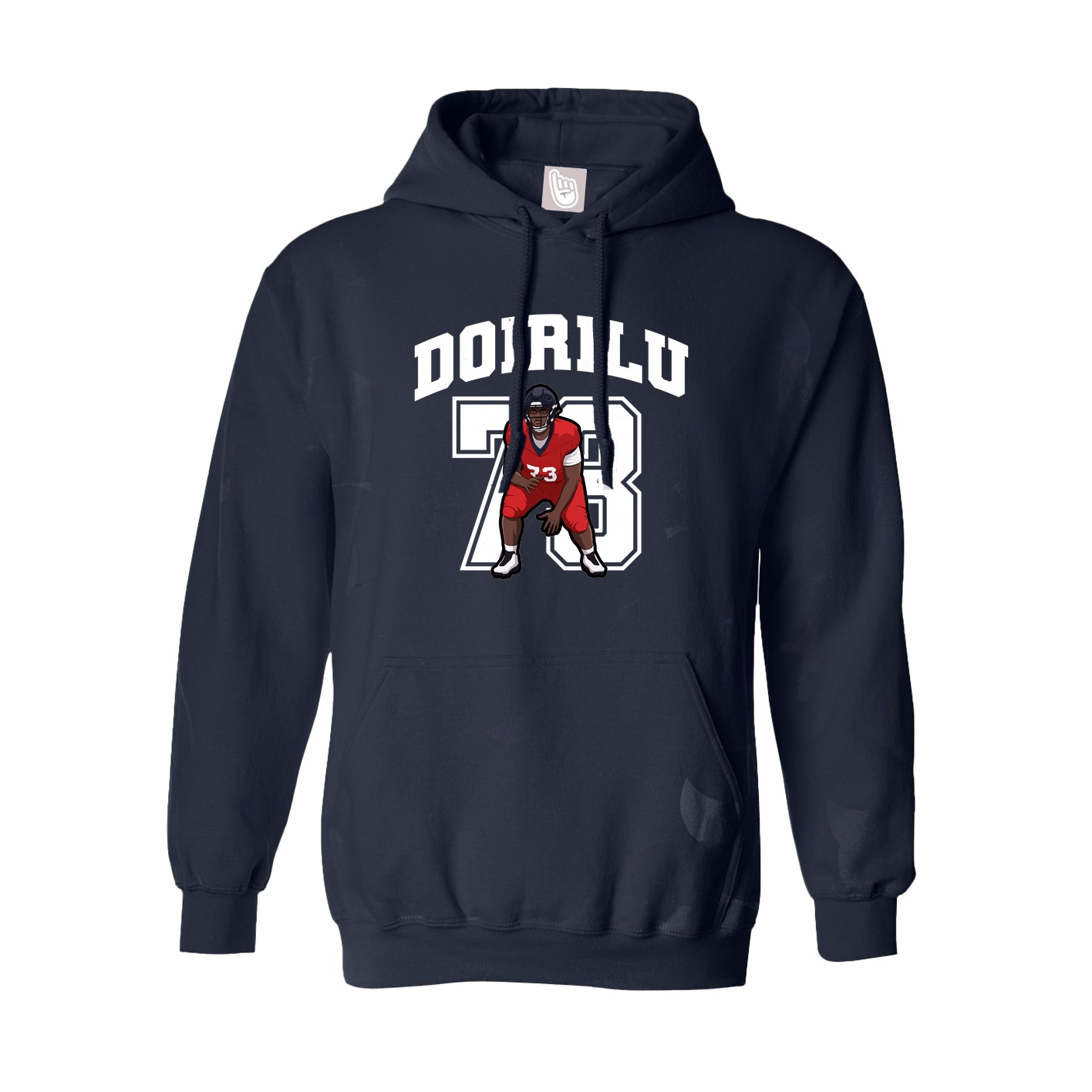 Youth Hoodie — Number in Navy