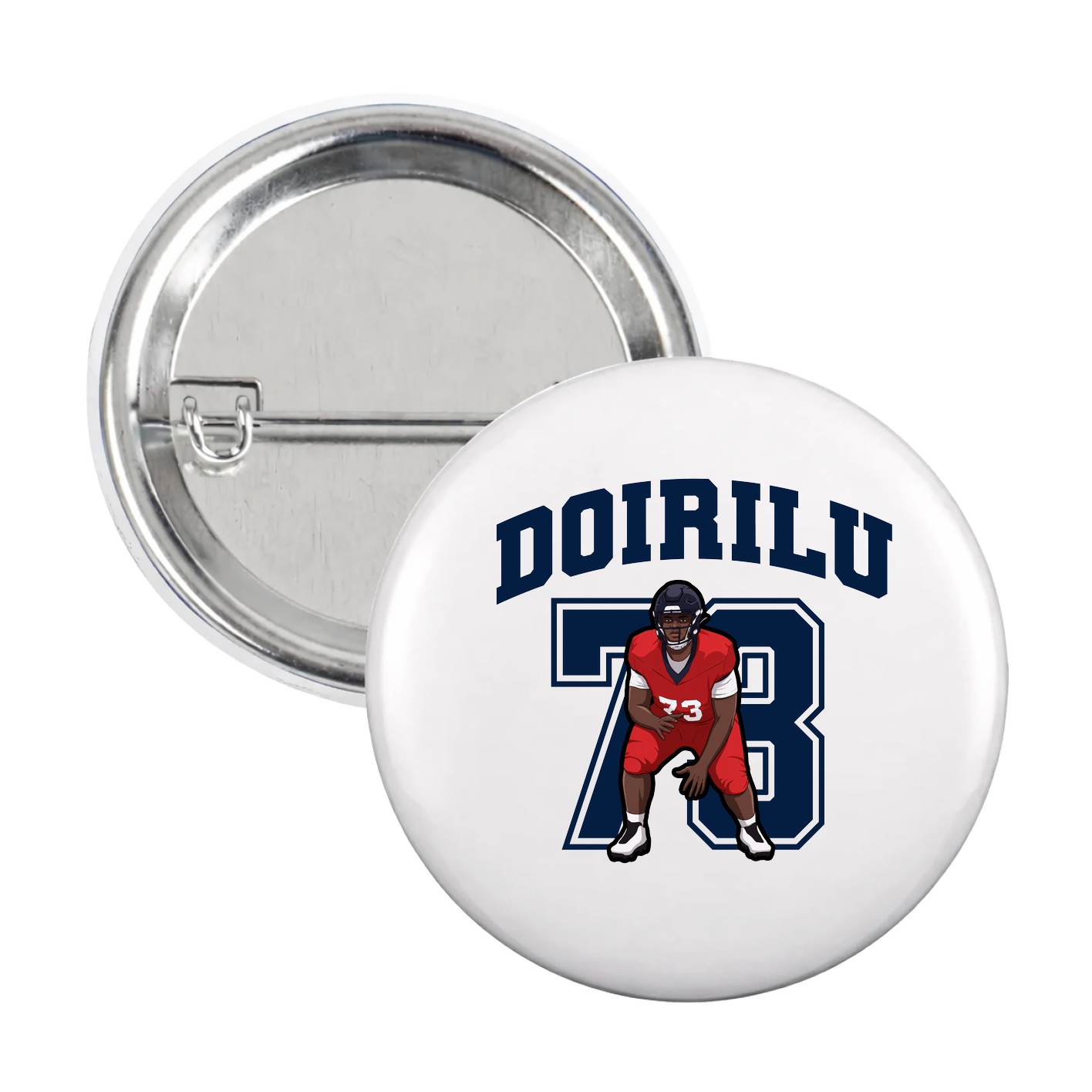 Game Day Button — Number in White
