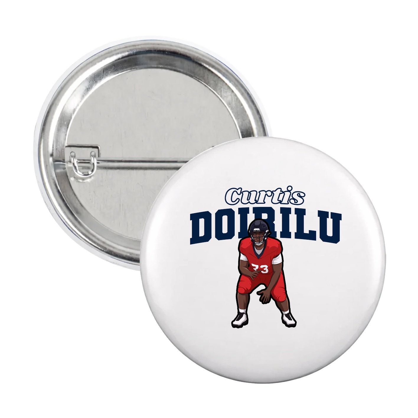 Game Day Button — Name Arch in White