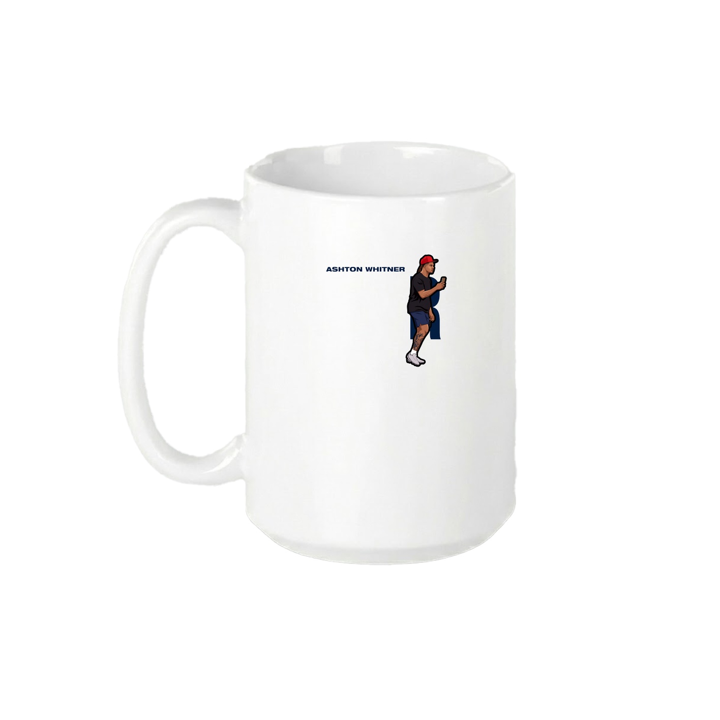 15oz Coffee Mug — Player Name in White