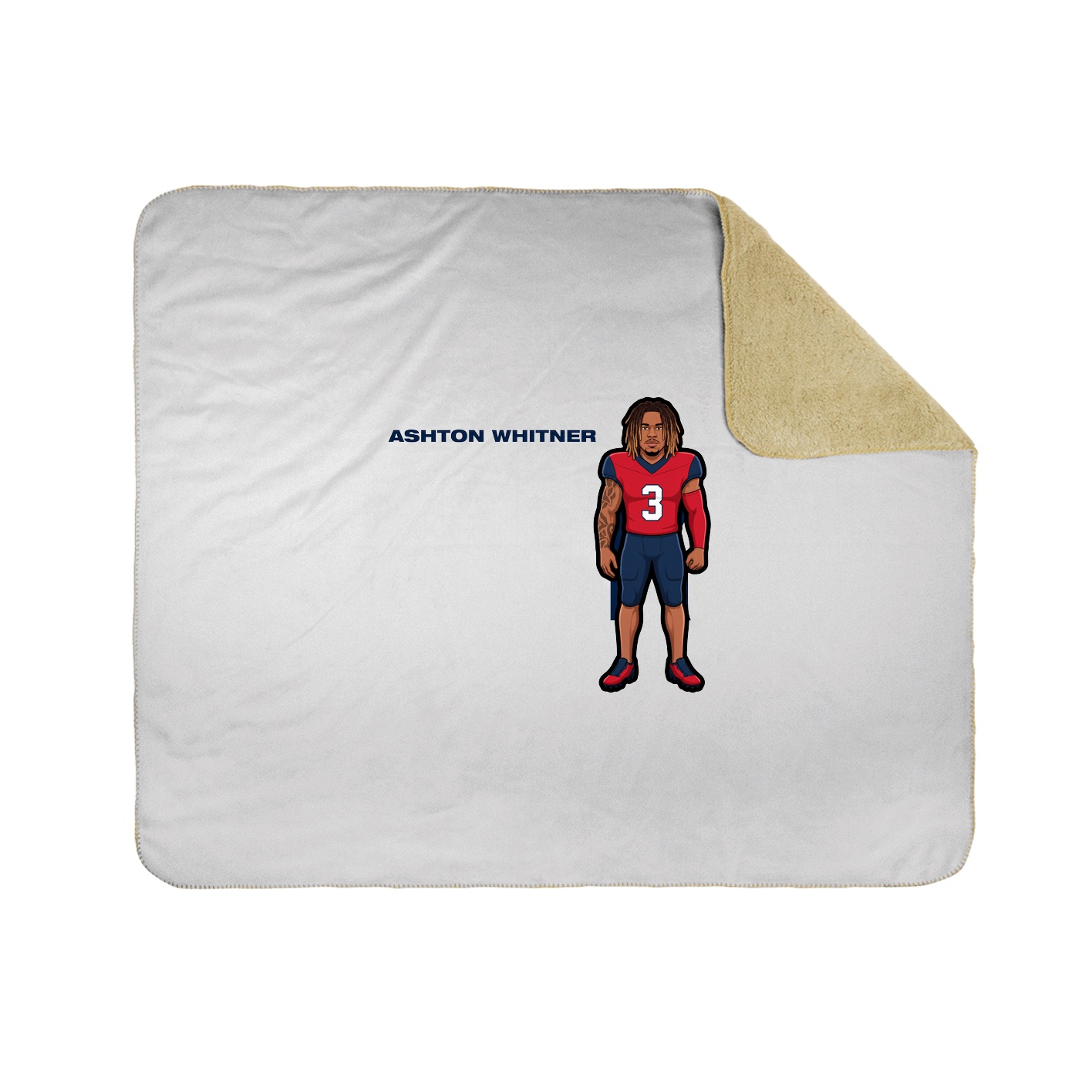 Throw Blanket — Player Name in White
