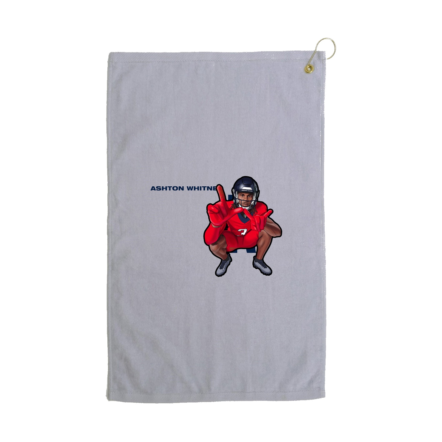 Golf Towel — Player Name in Grey
