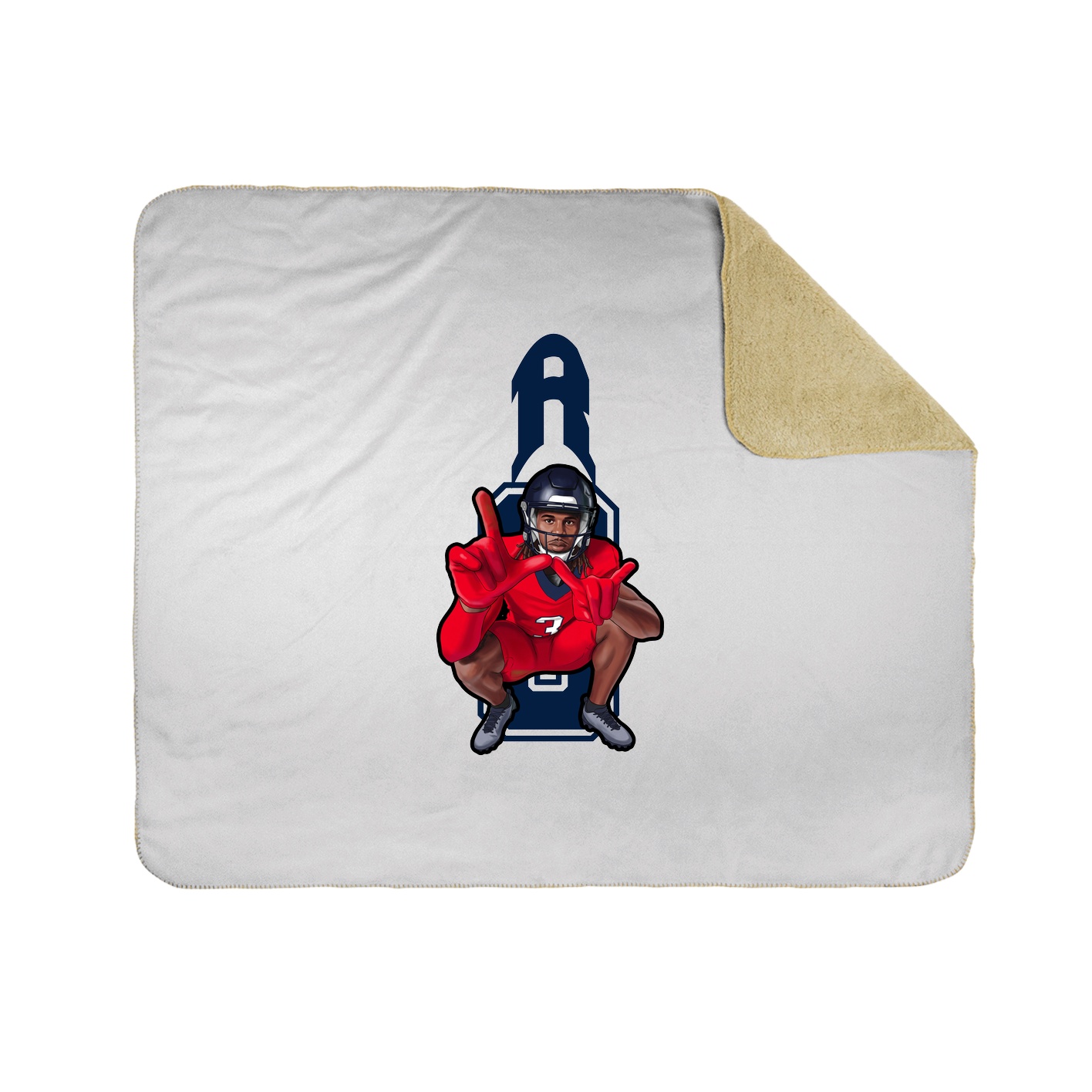 Throw Blanket — Number in White