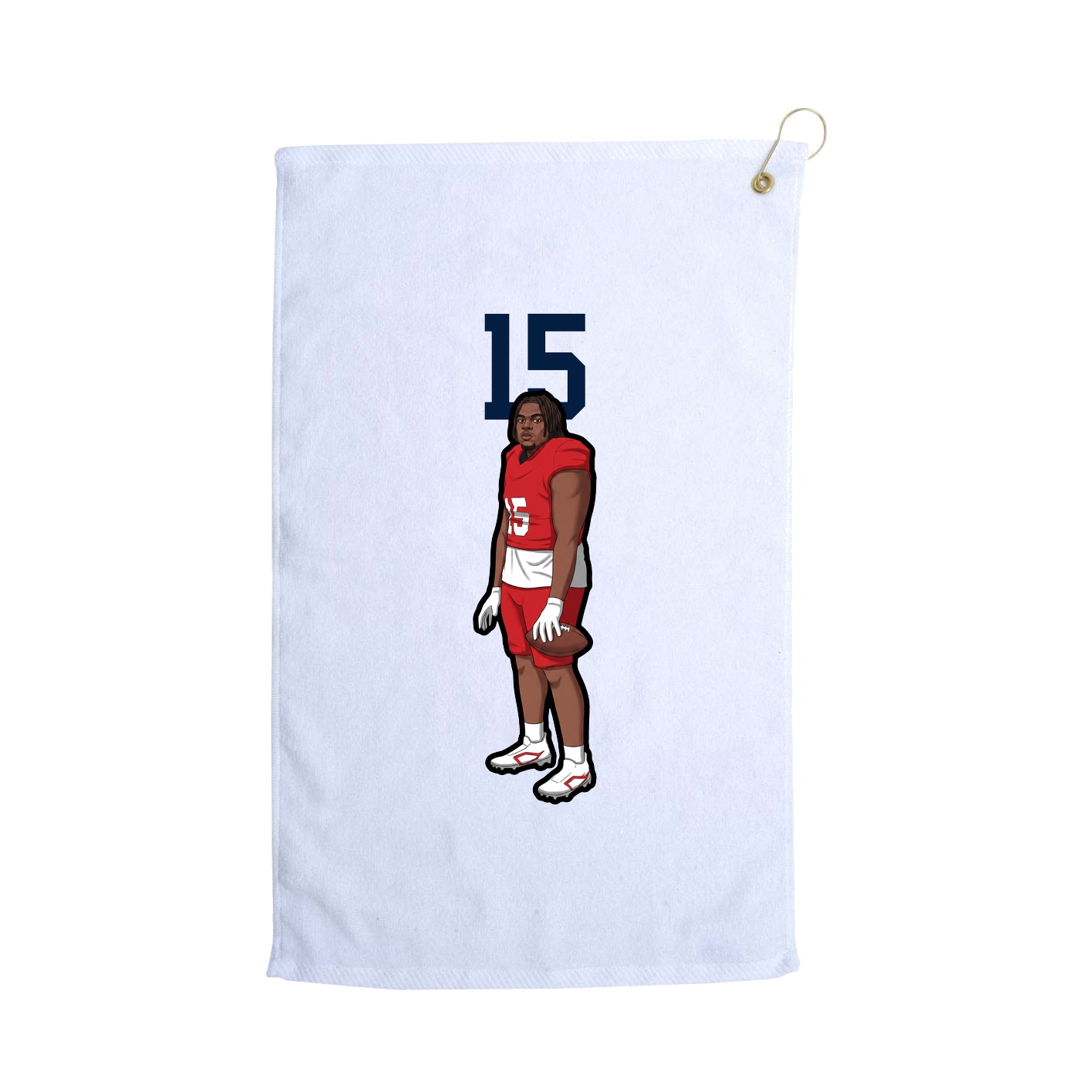 Golf Towel — Number Top in White