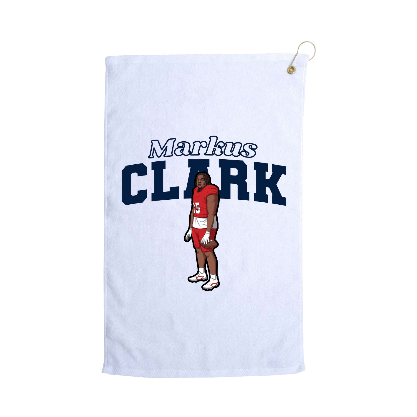 Golf Towel — Name Arch in White
