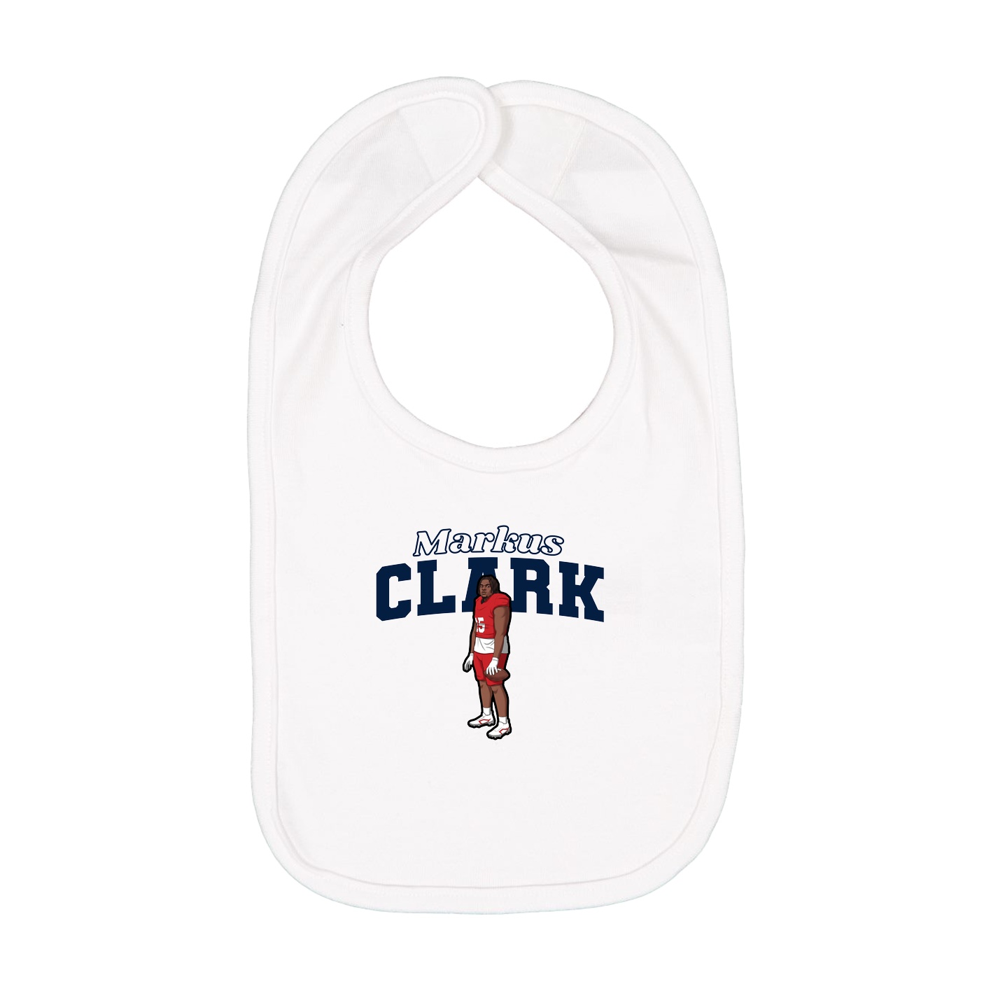 Infant Bib — Name Arch in White