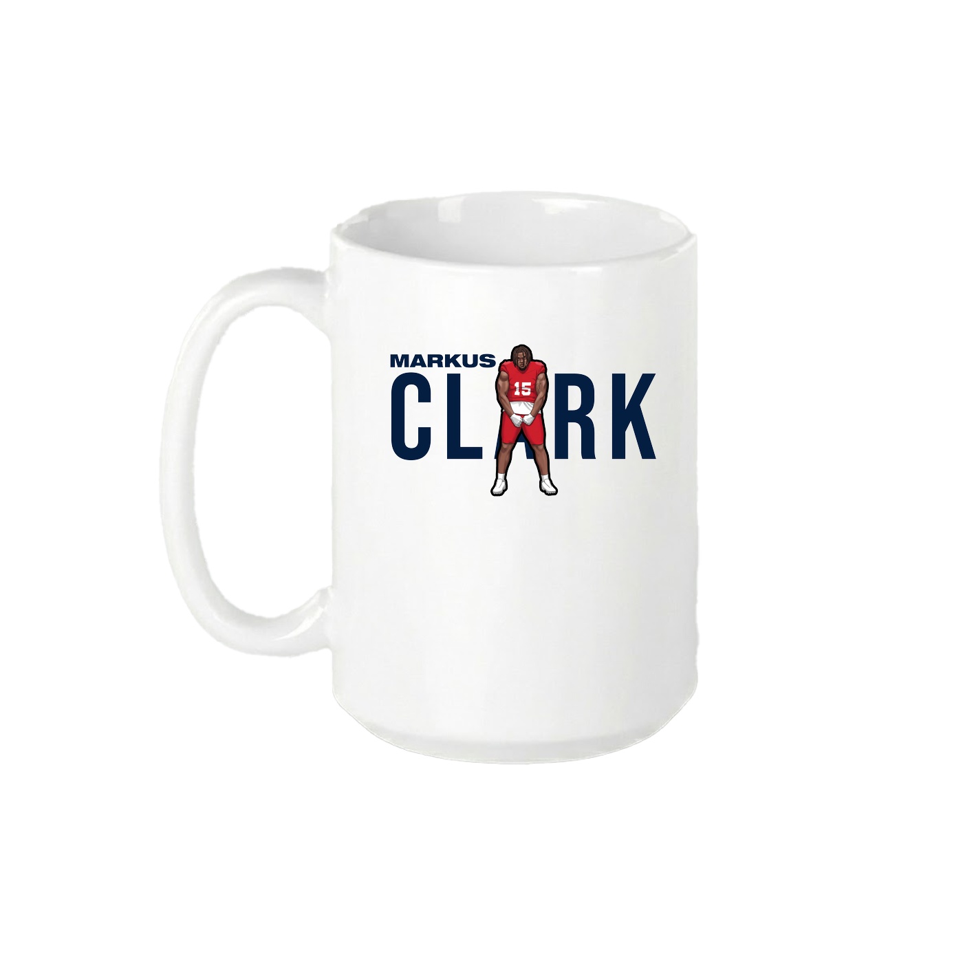15oz Coffee Mug — Player Name in White