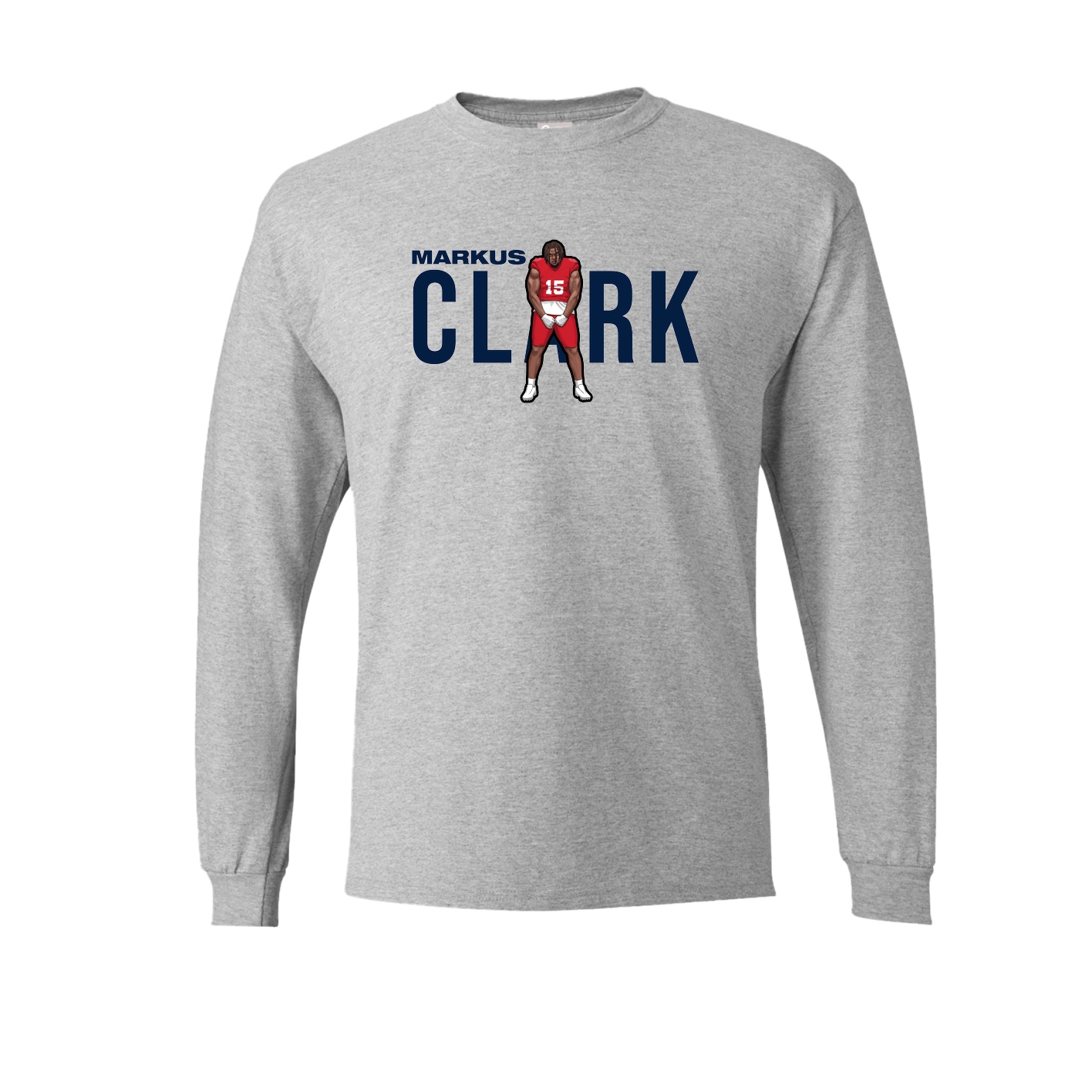 Long Sleeve Tee — Player Name in Grey