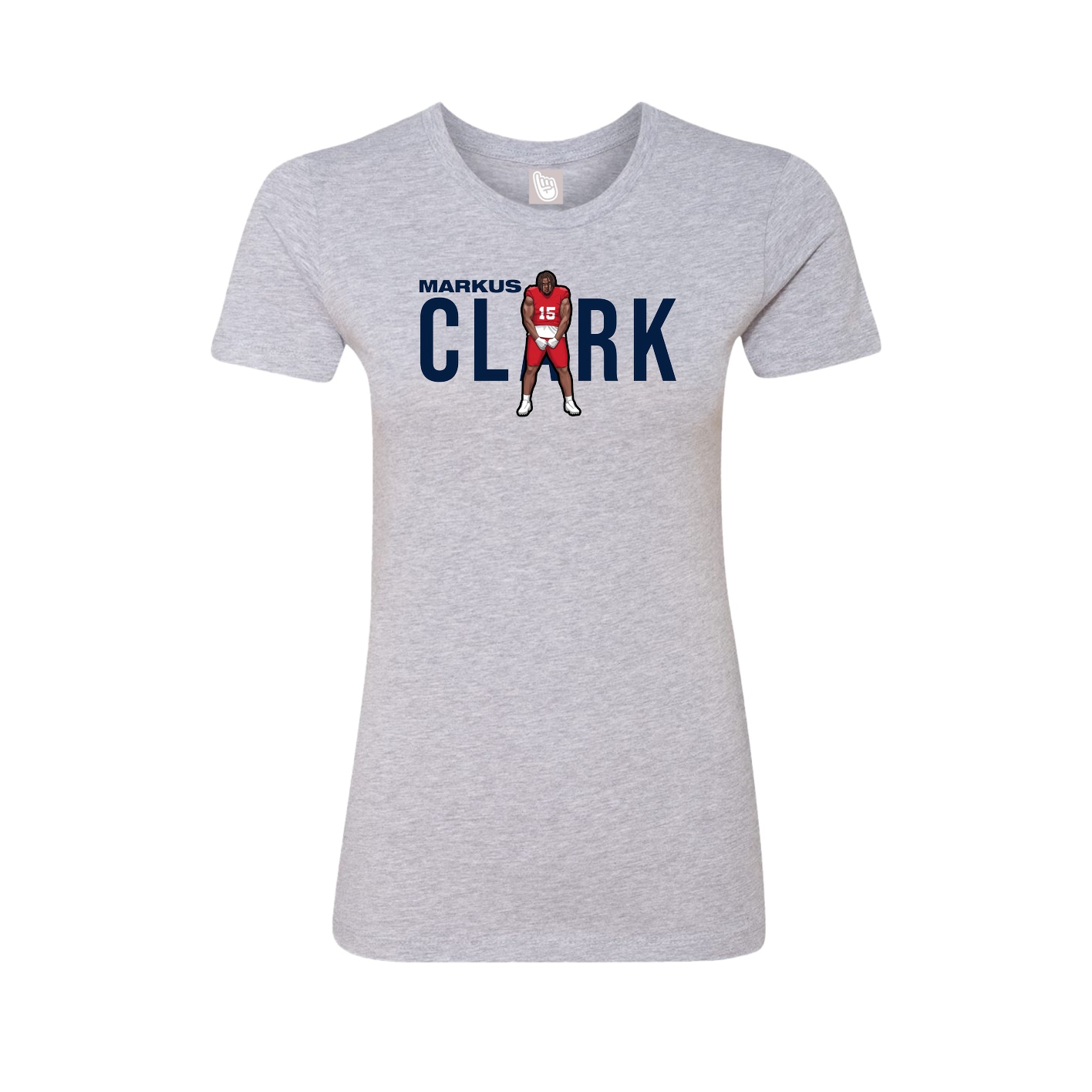 Fitted Women's Tee — Player Name in Grey