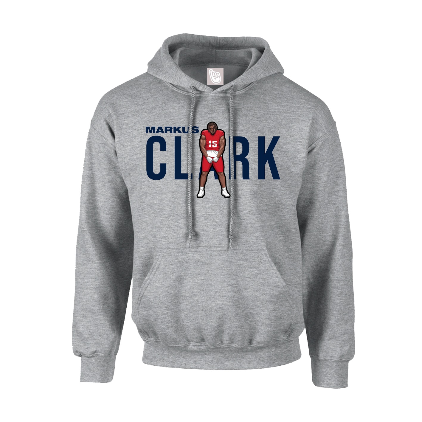 Youth Hoodie — Player Name in Grey