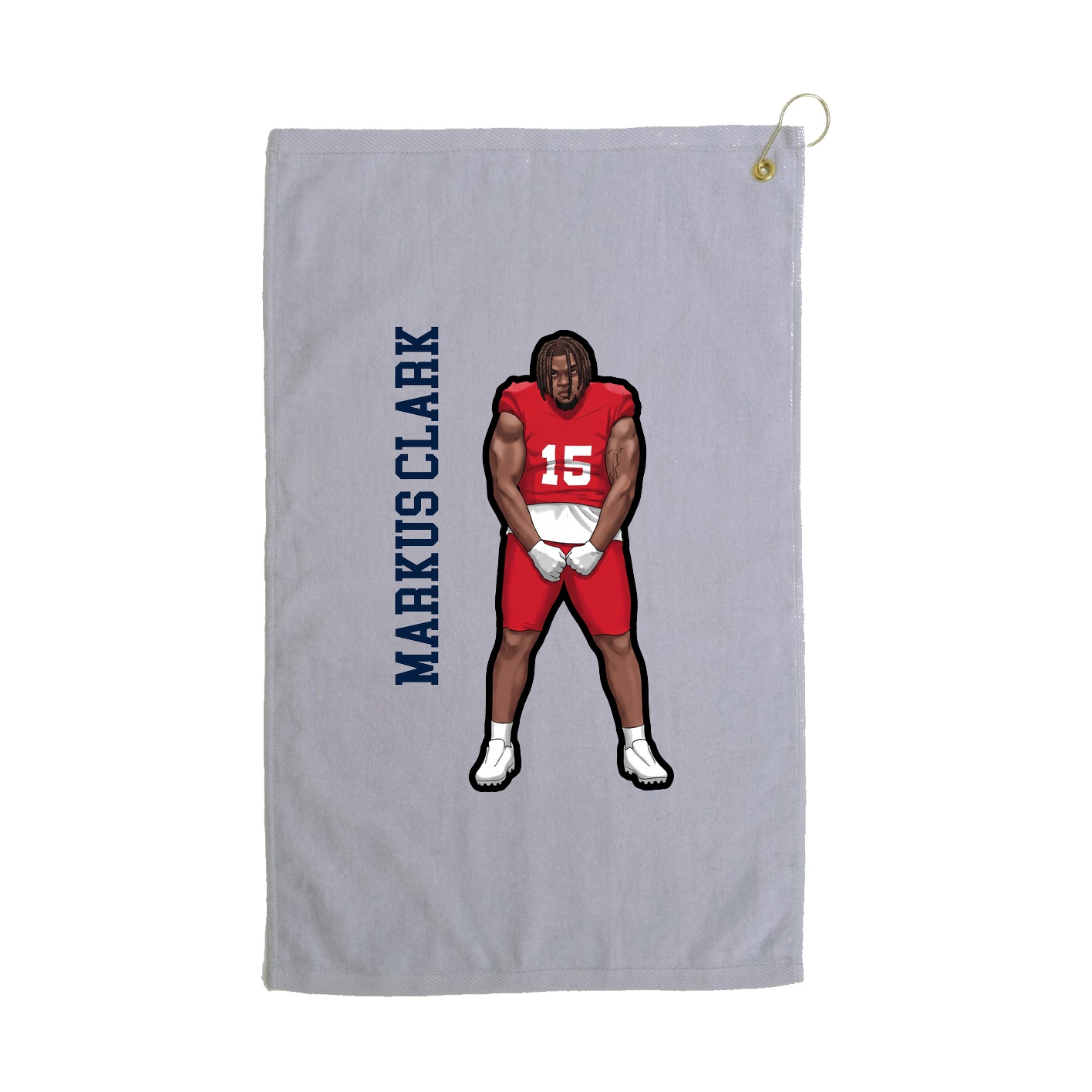 Golf Towel — Name Vertical in Grey