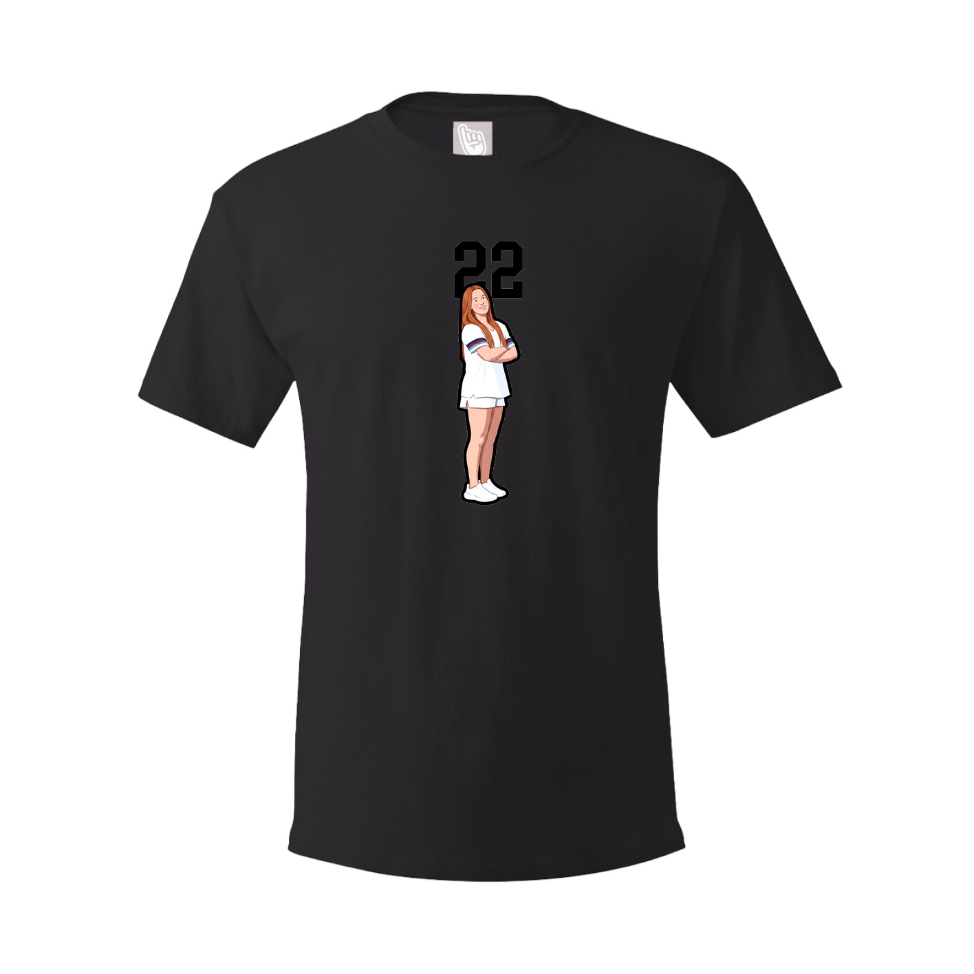Youth Tee — Number Top in Black