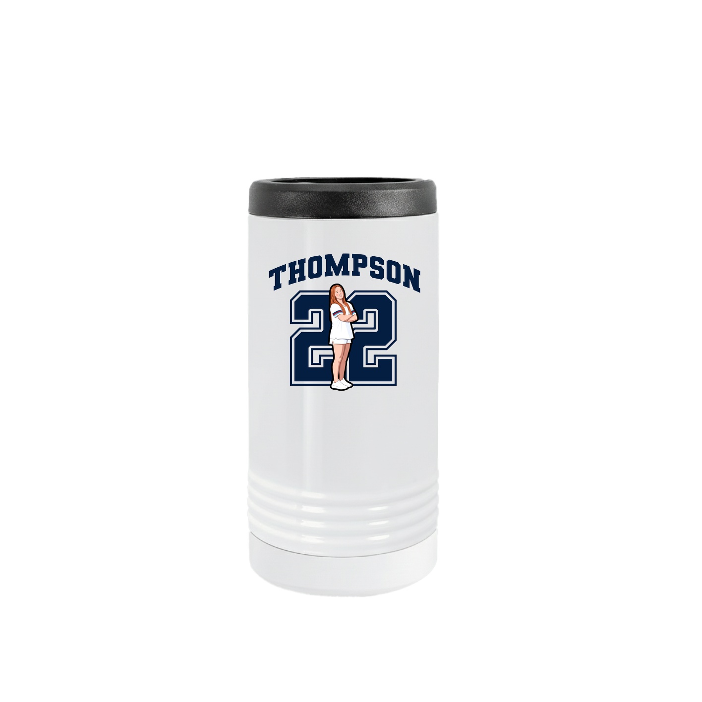 Slim Beverage Holder — Number in White