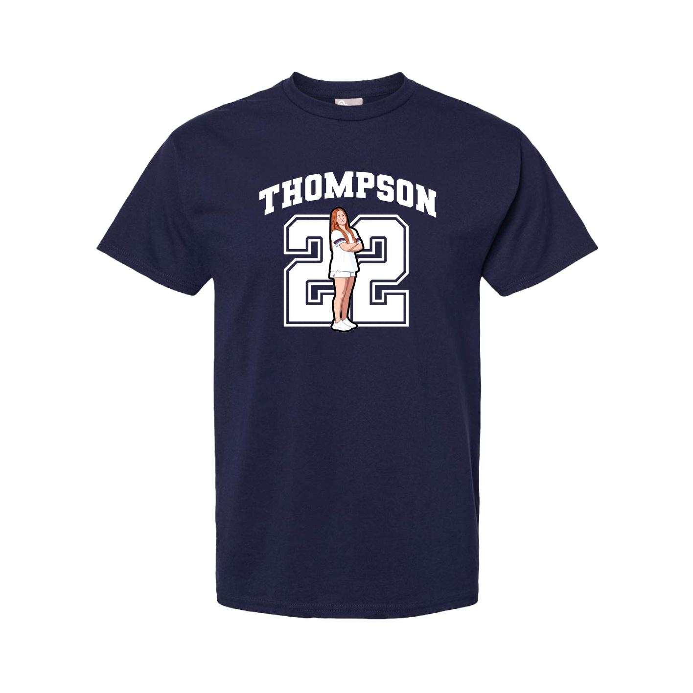 Youth Tee — Number in Navy
