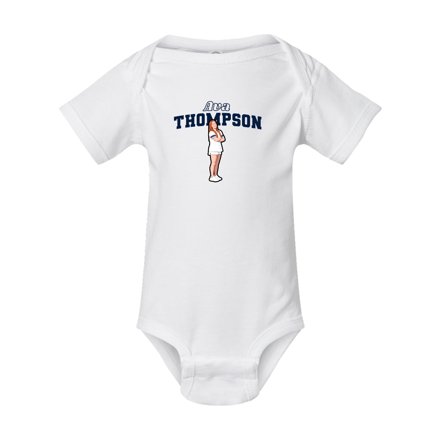 Baby Onesie — Name Arch in White