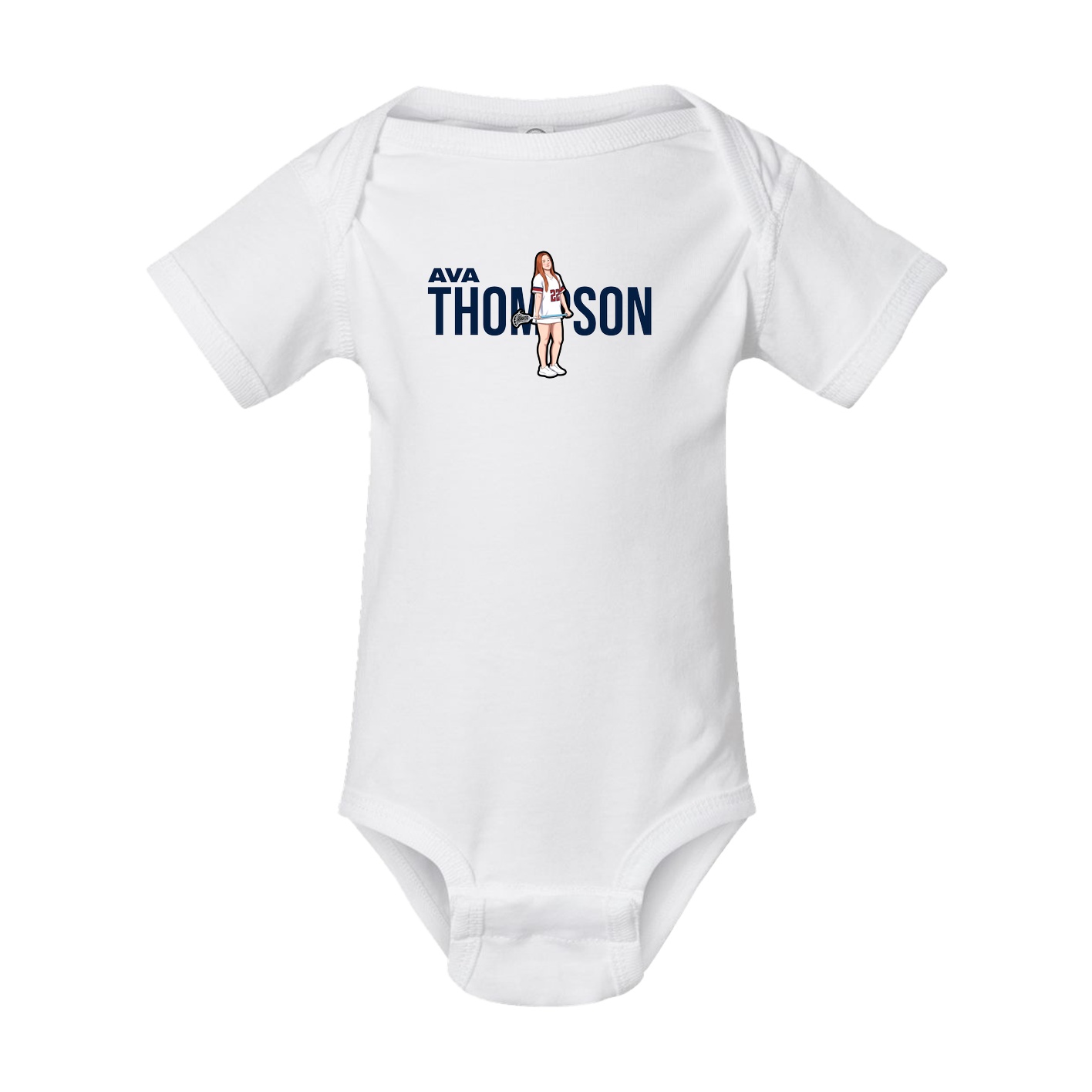 Baby Onesie — Player Name in White