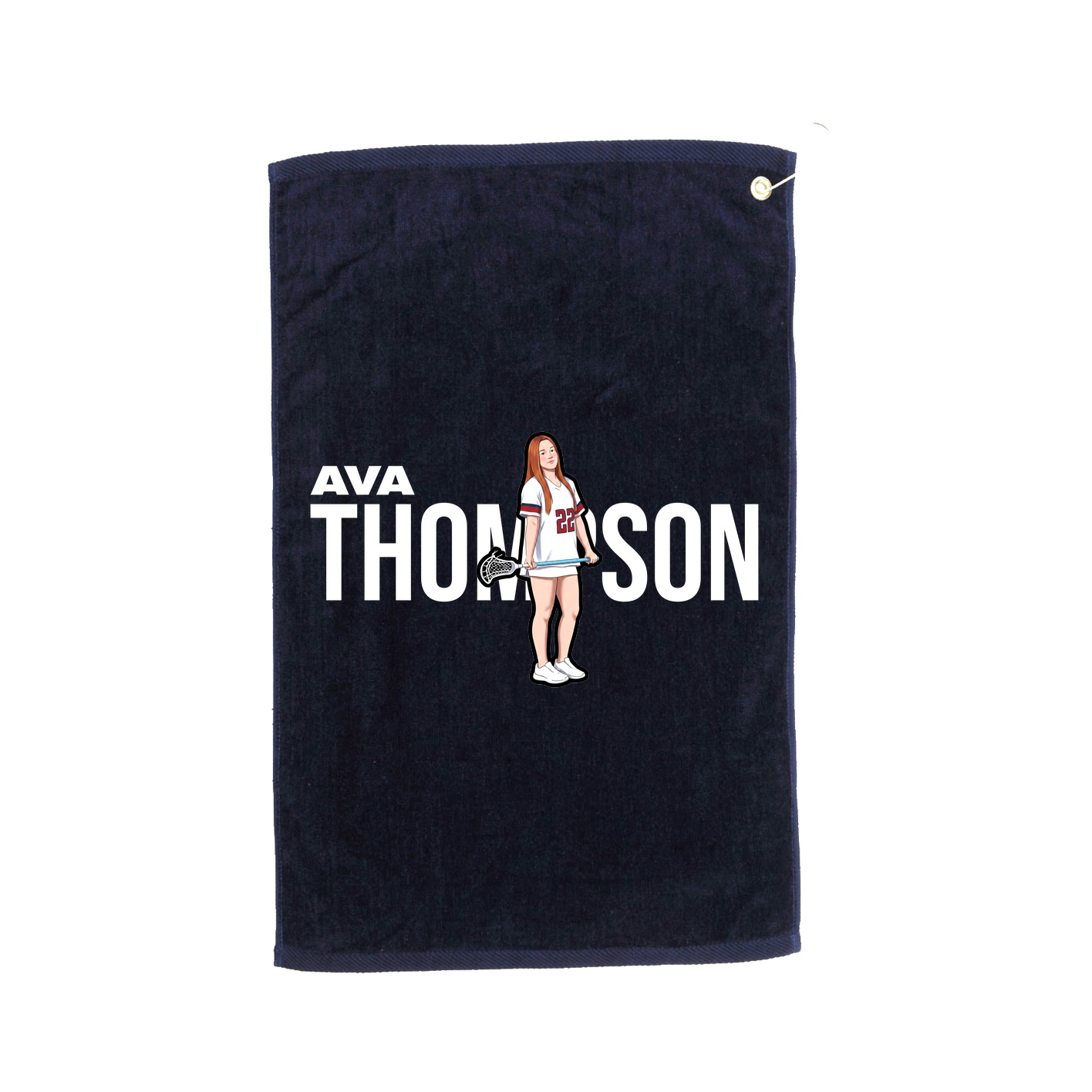 Golf Towel — Player Name in Navy