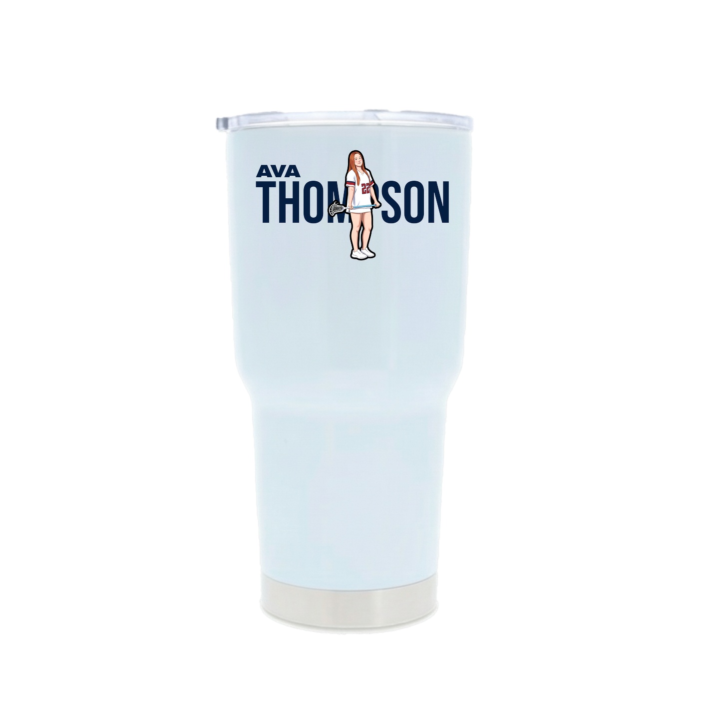 30oz Stainless Steel Tumbler — Player Name in White