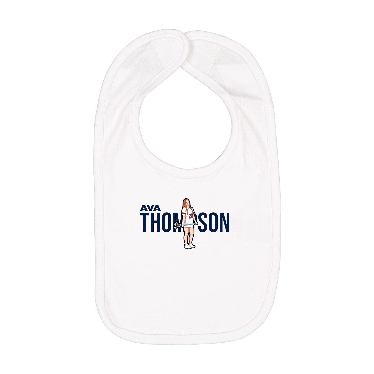 Infant Bib — Player Name in White