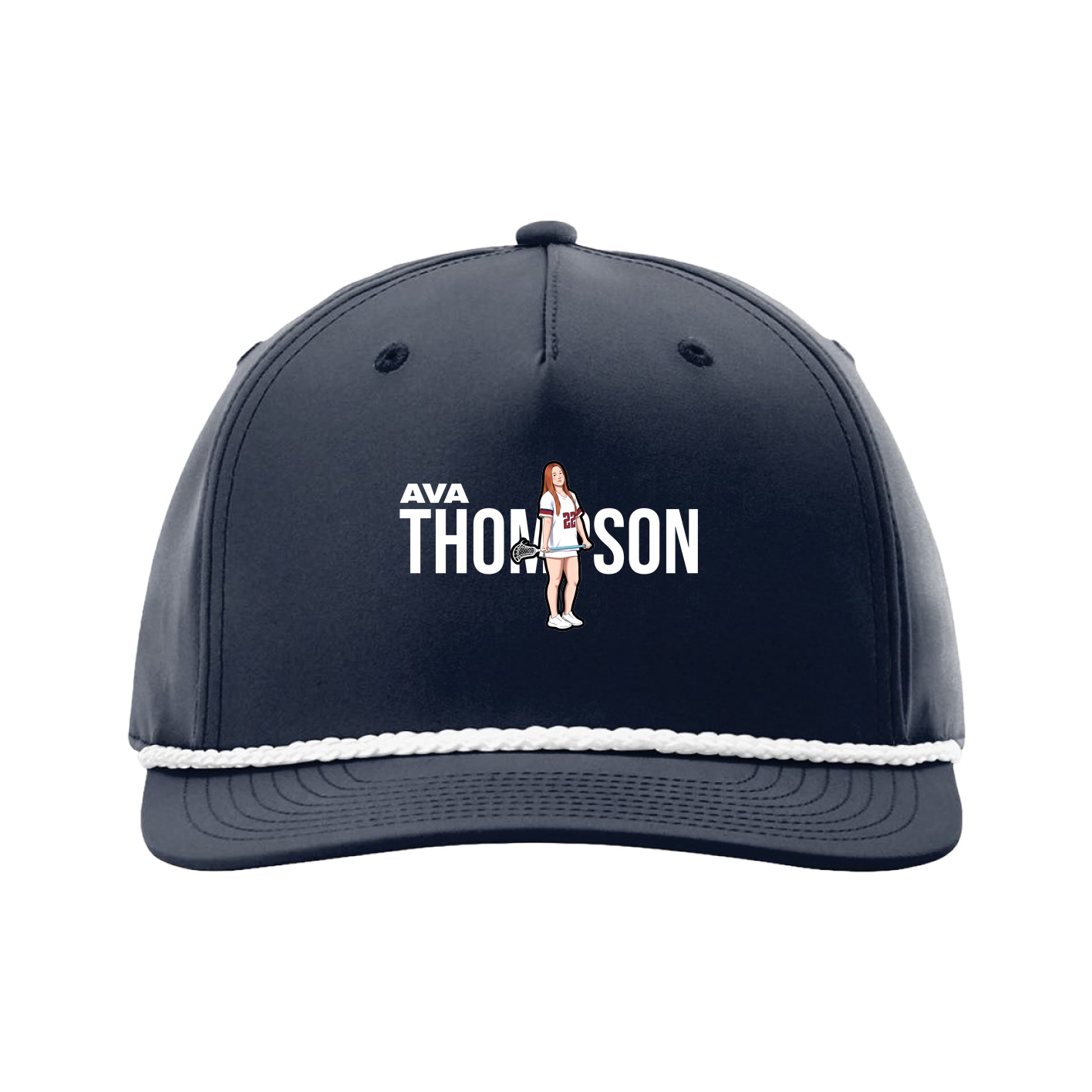 Five-Panel Classic Rope Cap — Player Name in Navy
