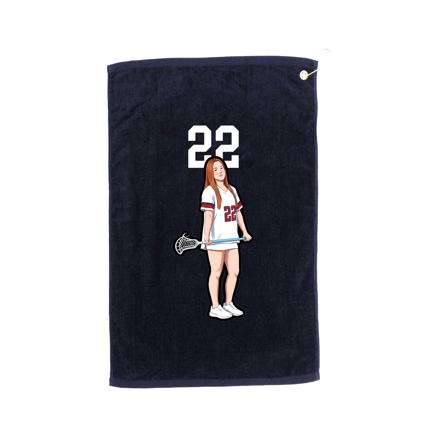 Golf Towel — Number Top in Navy