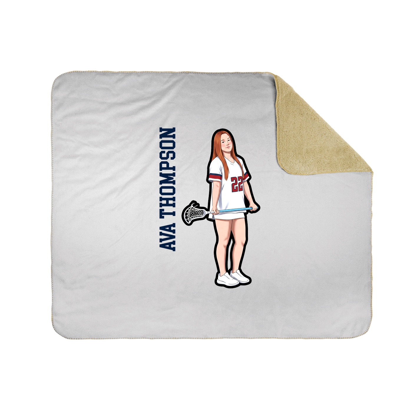 Throw Blanket — Name Vertical in White
