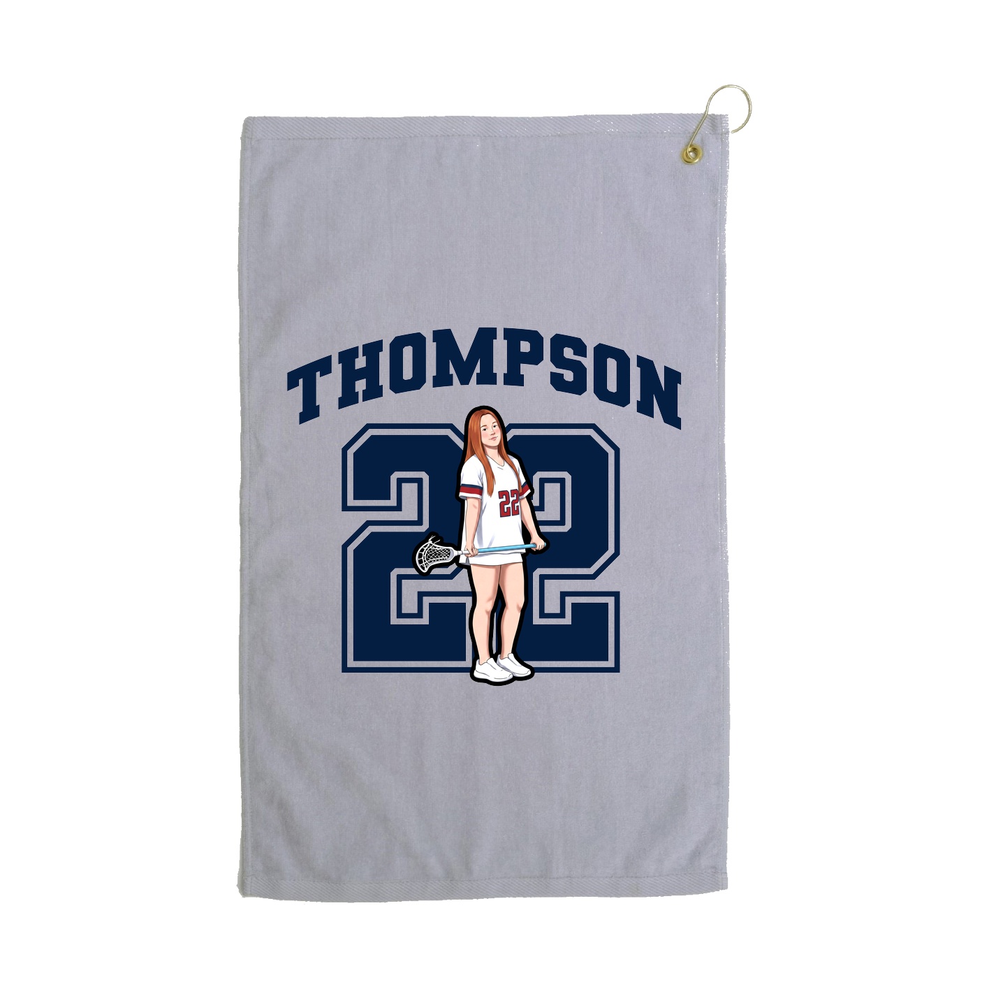 Golf Towel — Number in Grey