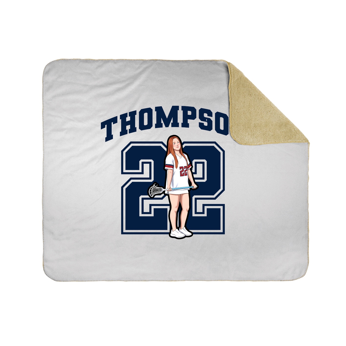 Throw Blanket — Number in White