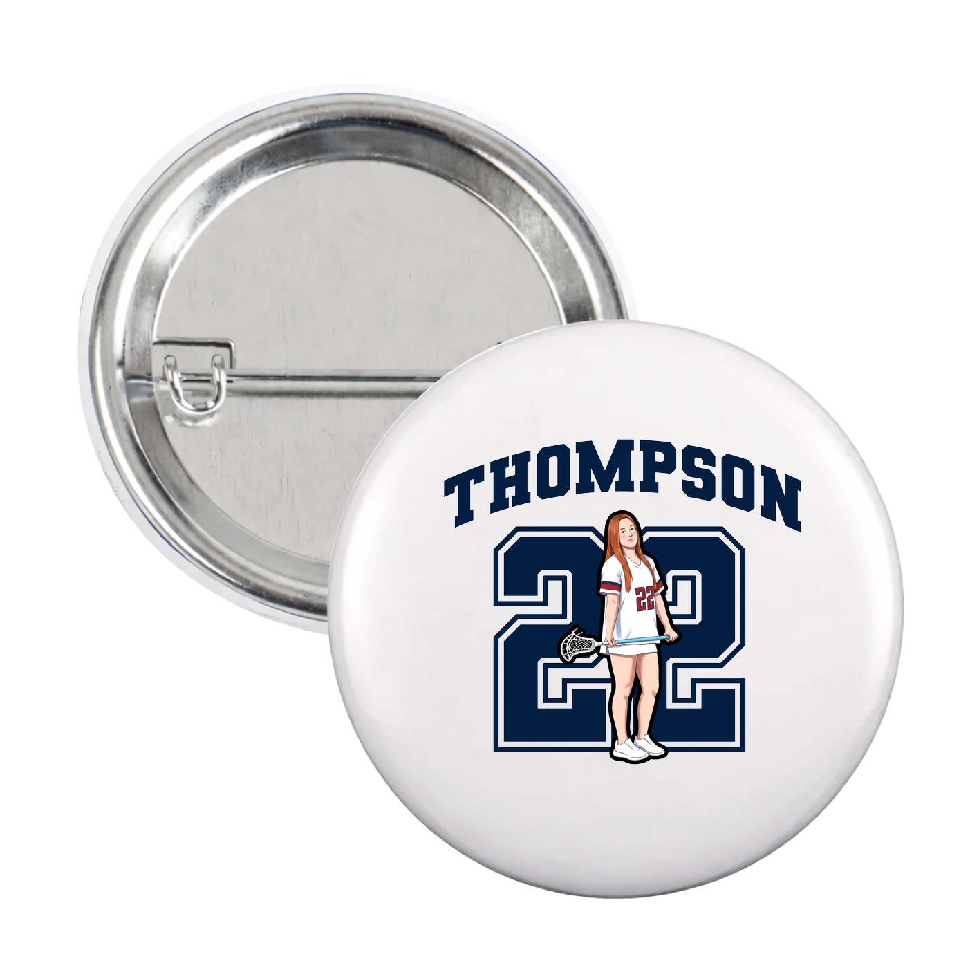 Game Day Button — Number in White