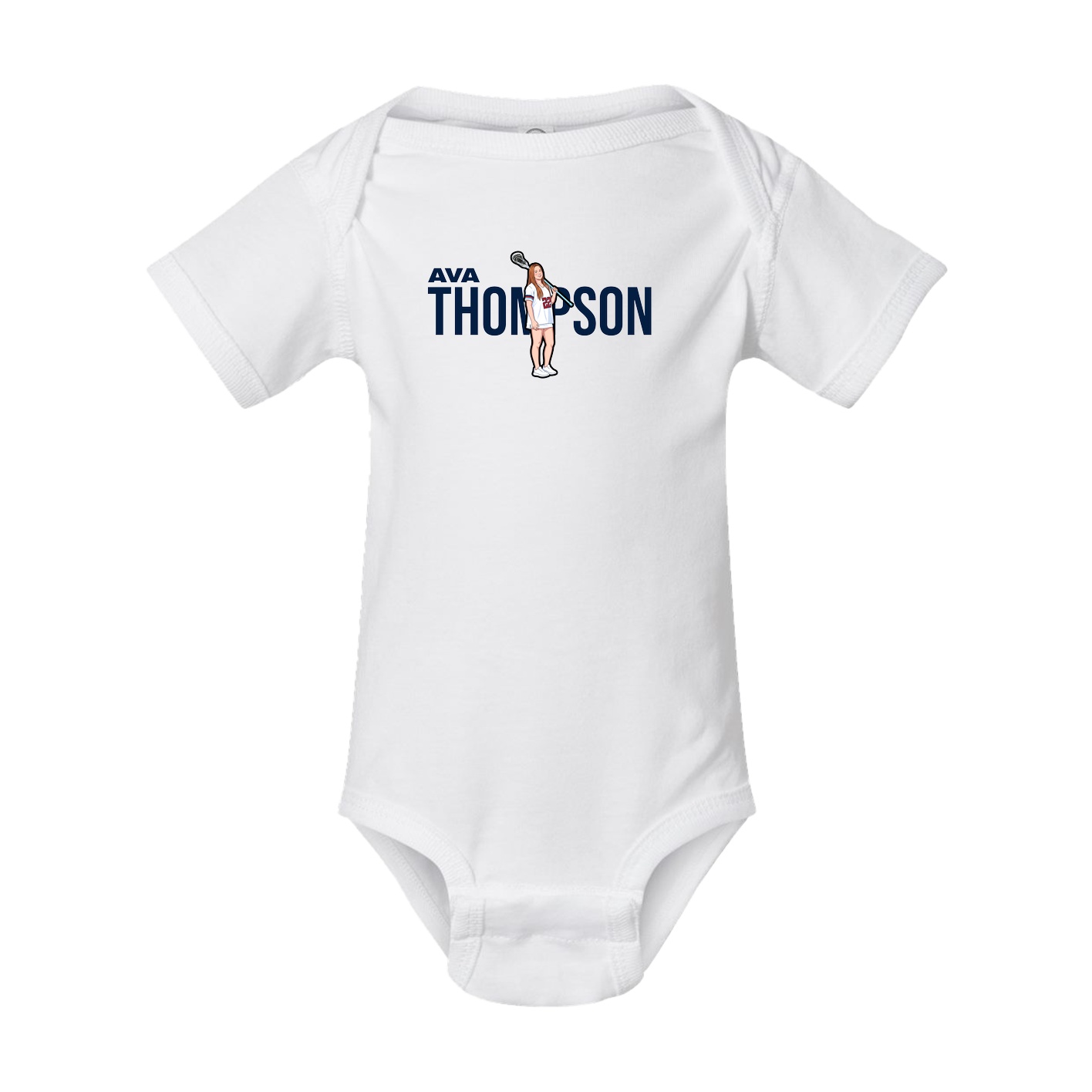 Baby Onesie — Player Name in White