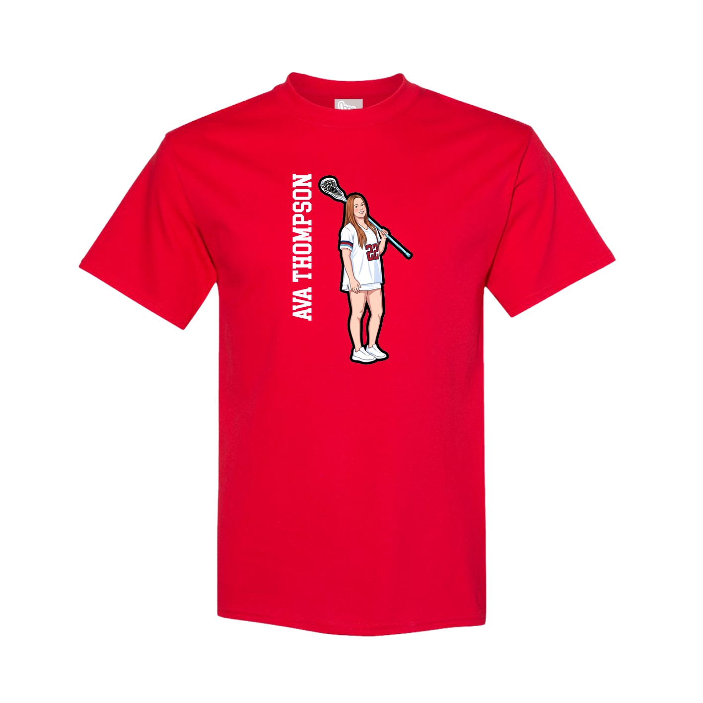 Youth Tee — Name Vertical in Red