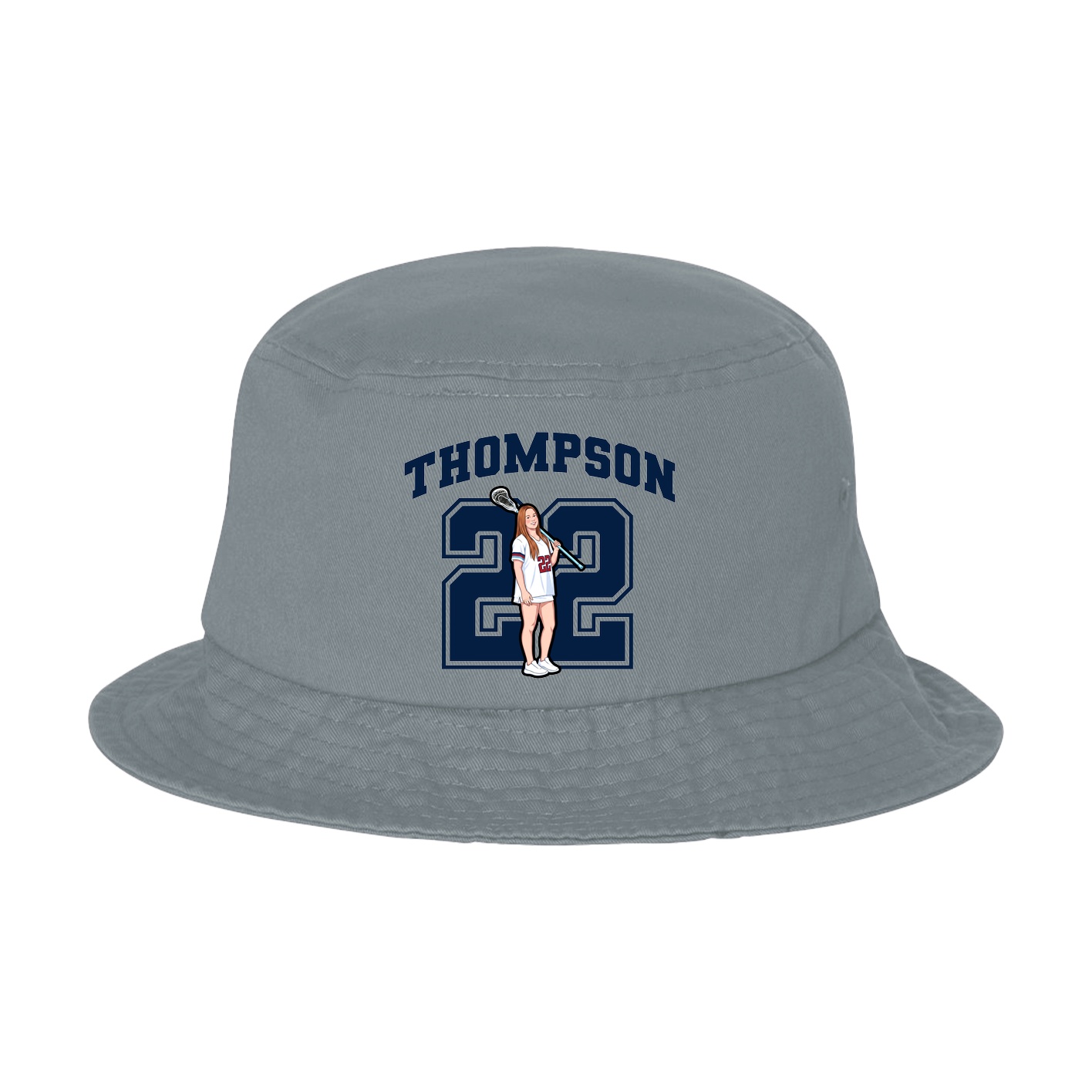Bucket Cap — Number in Grey