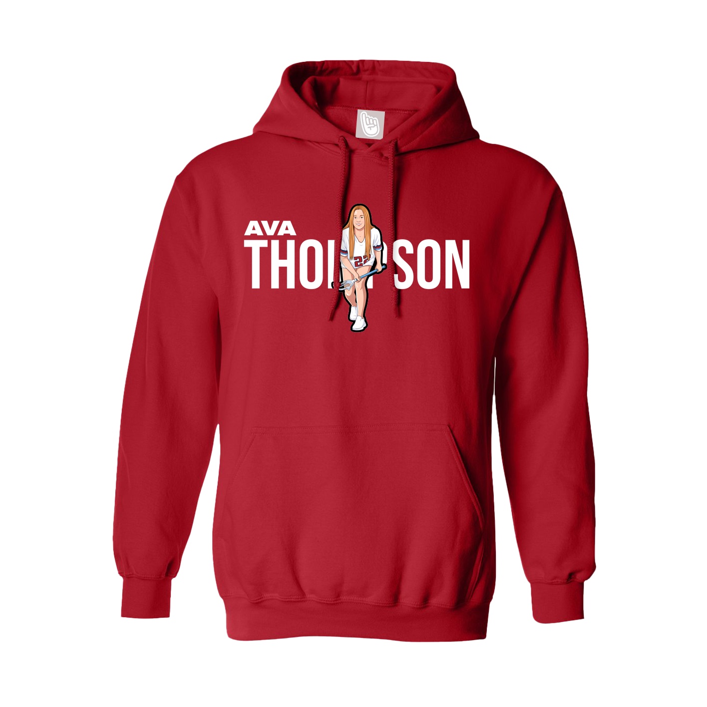 Youth Hoodie — Player Name in Red