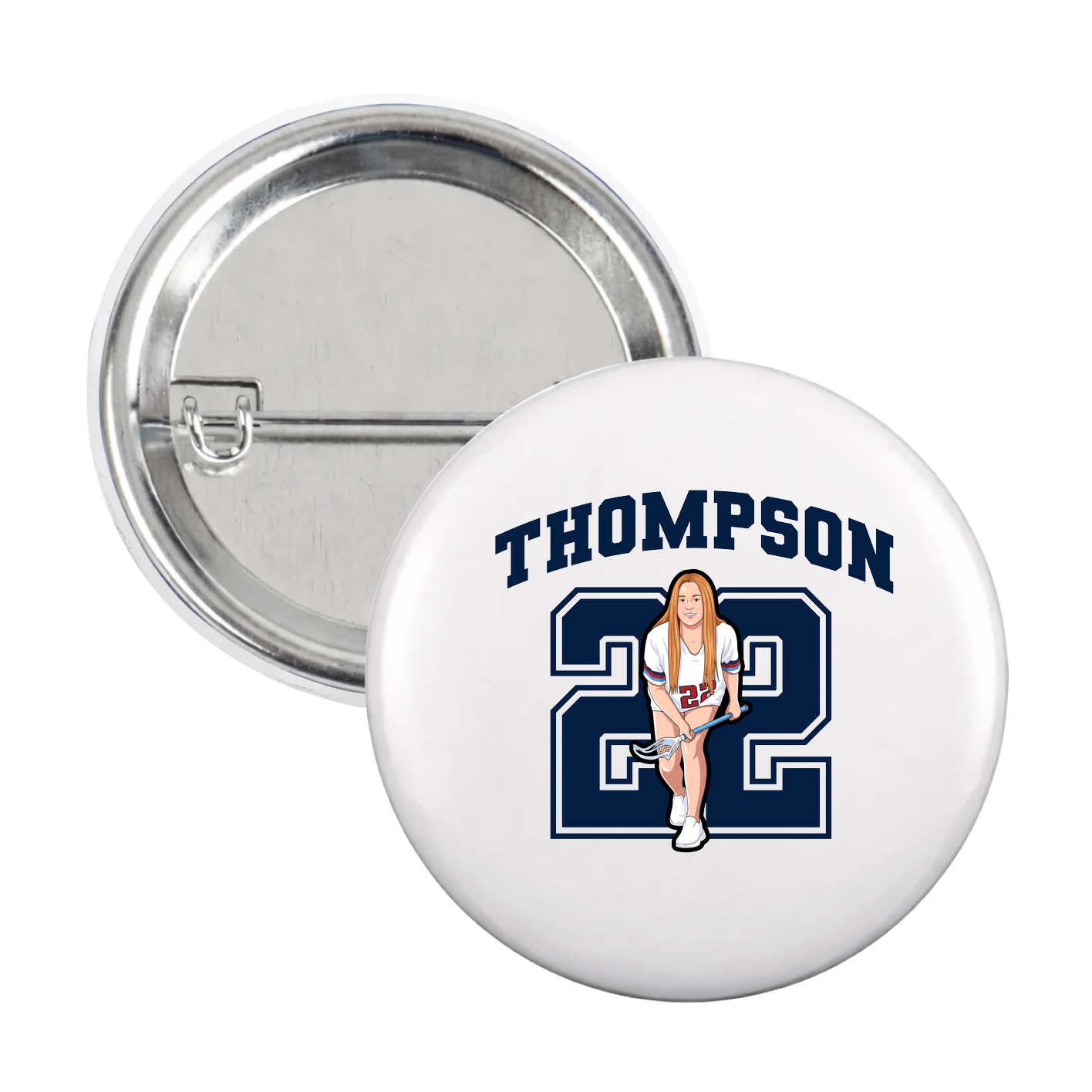 Game Day Button — Number in White