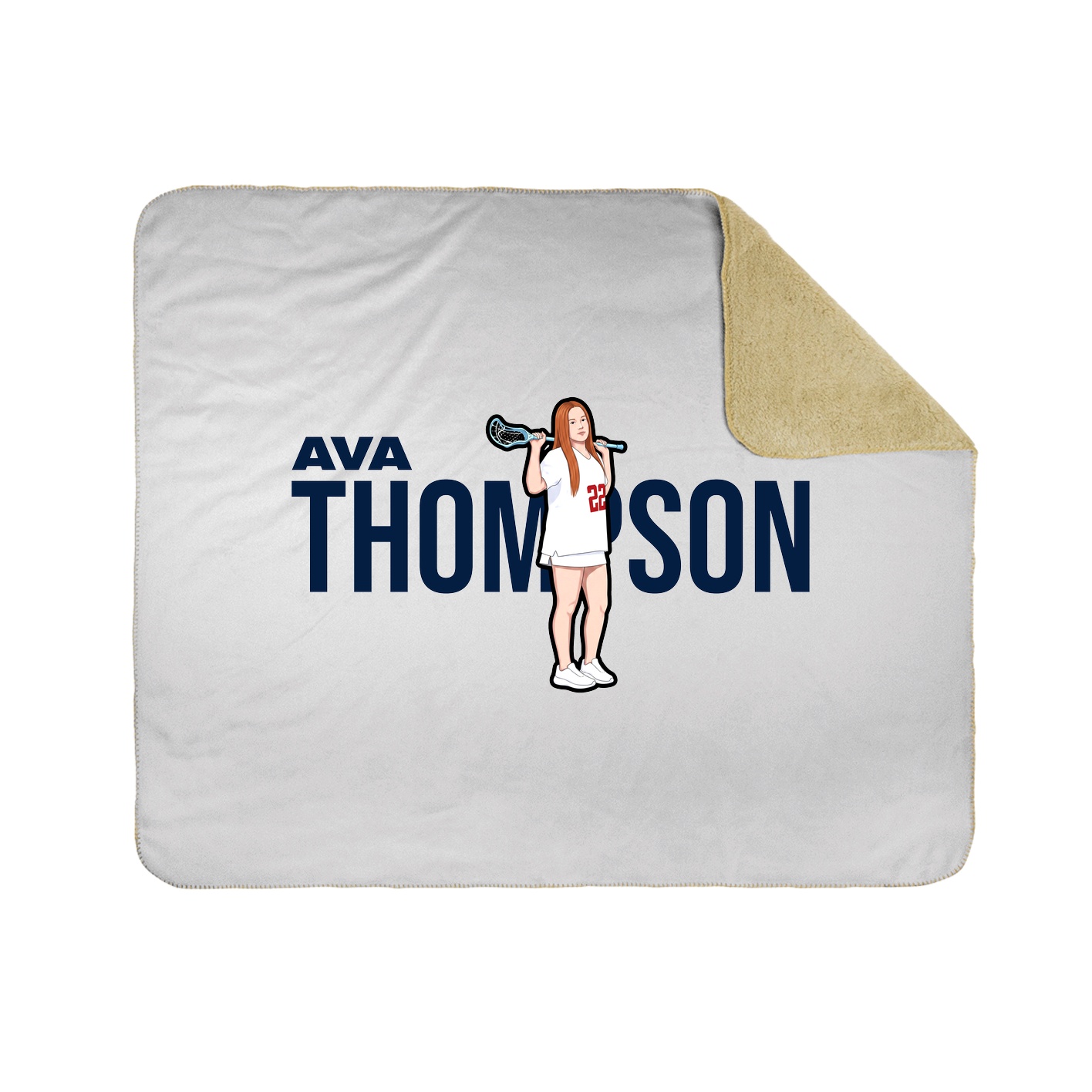 Throw Blanket — Player Name in White