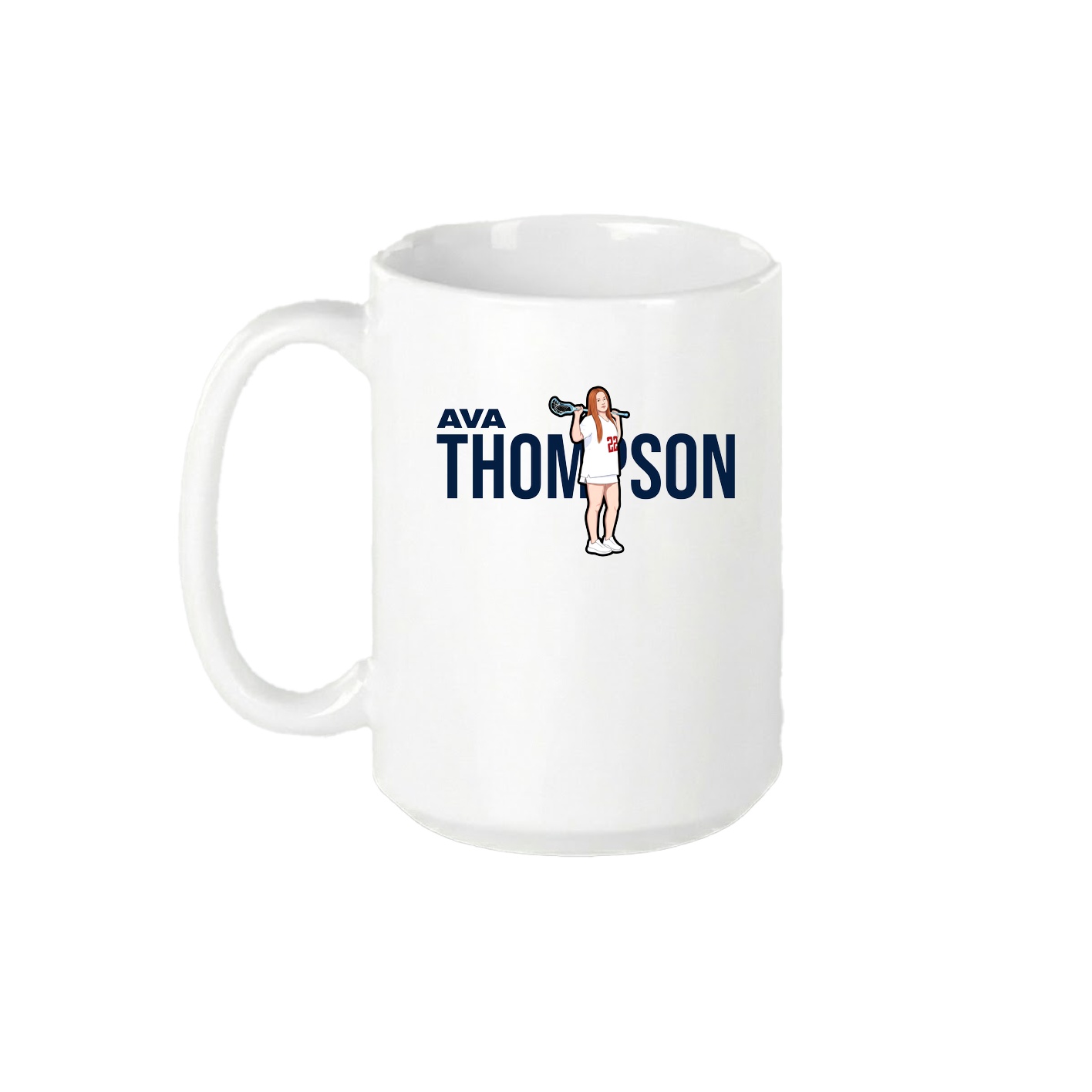 15oz Coffee Mug — Player Name in White