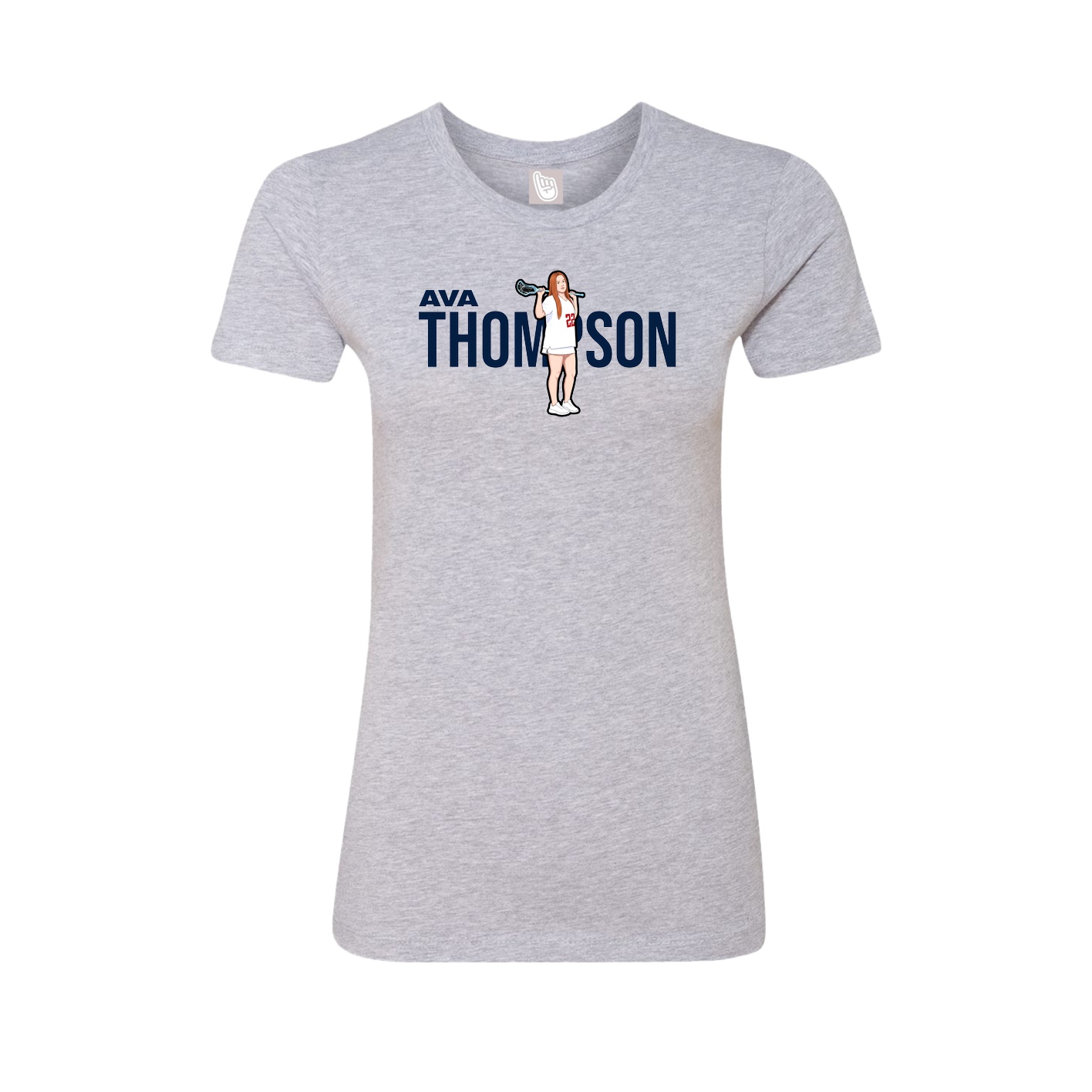 Womens Tee — Player Name in Grey
