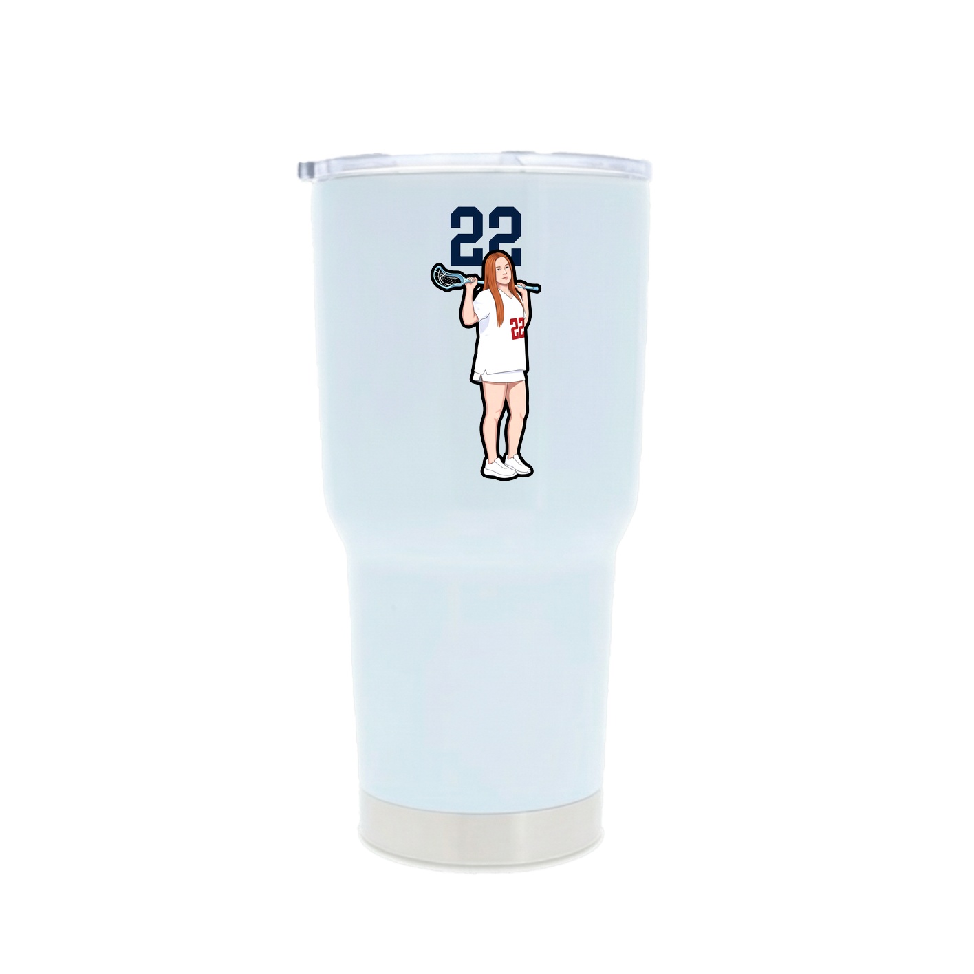 30oz Stainless Steel Tumbler — Number Top in White