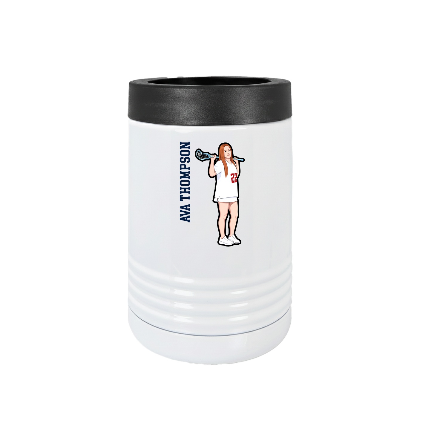Beverage Holder — Name Vertical in White
