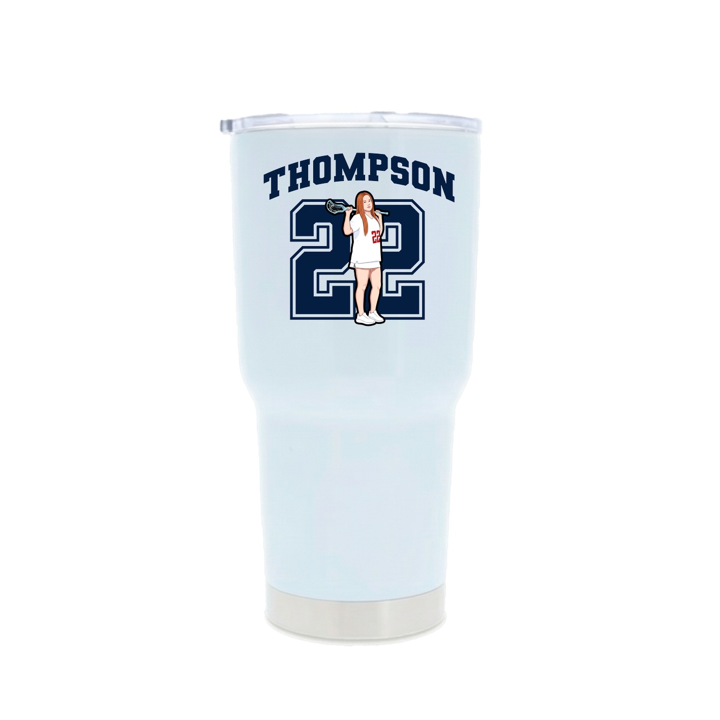 30oz Stainless Steel Tumbler — Number in White