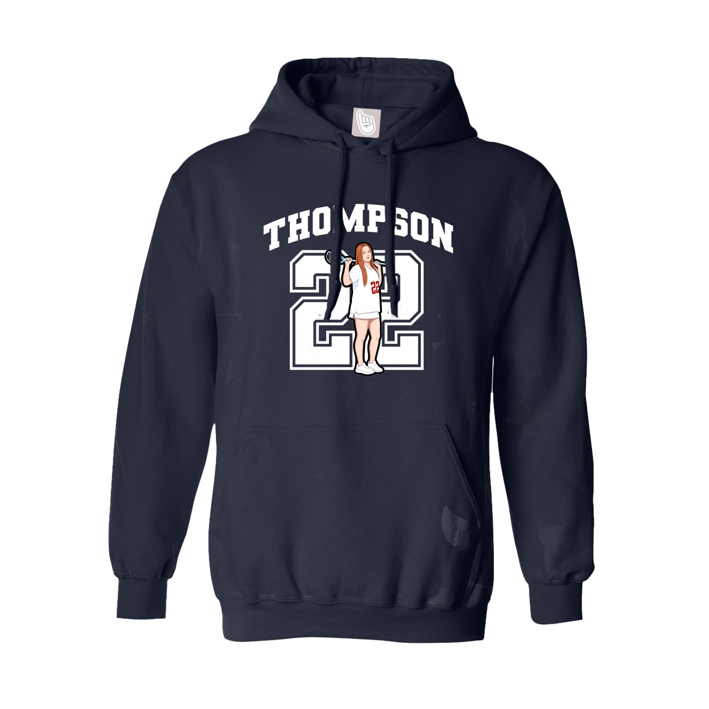 Youth Hoodie — Number in Navy