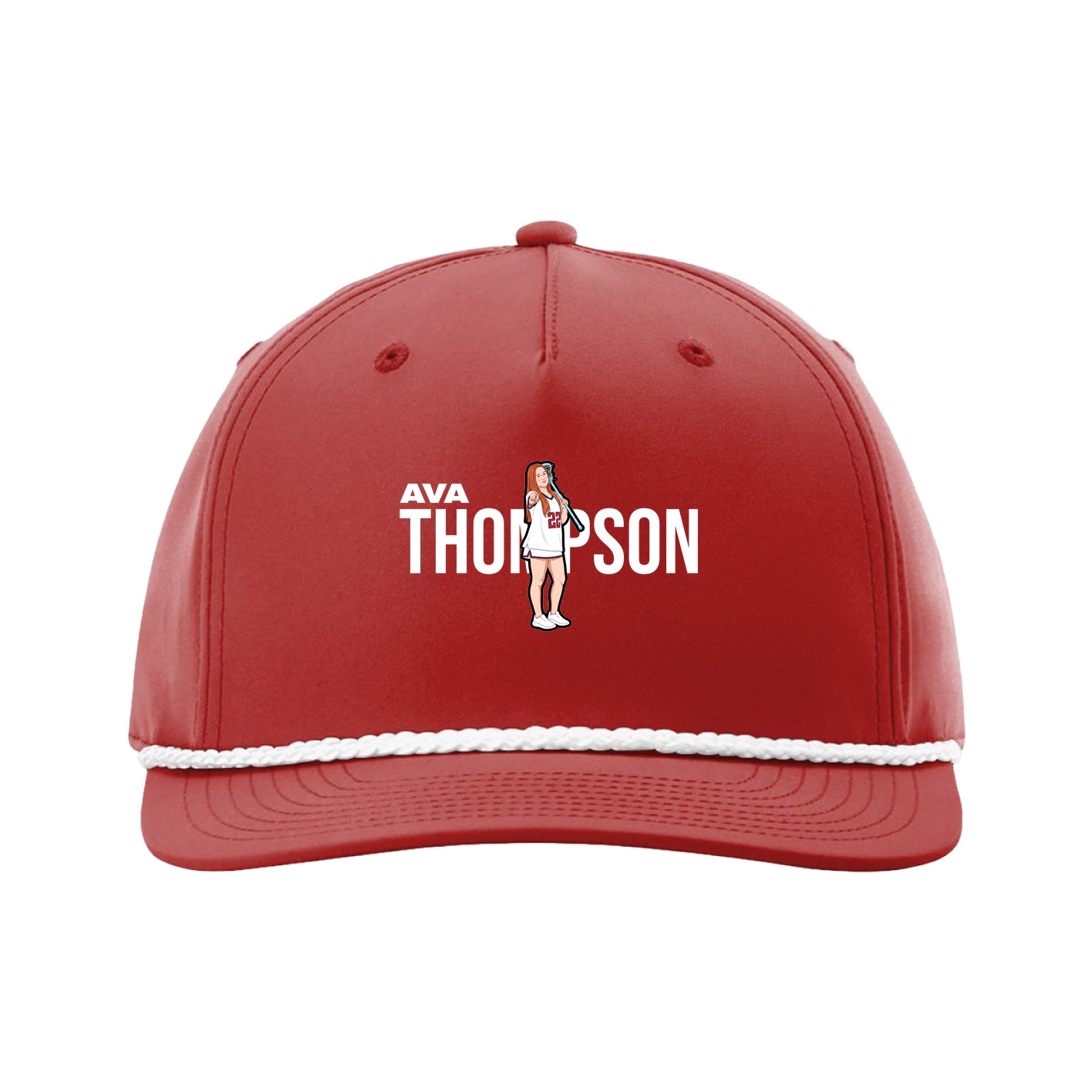 Five-Panel Classic Rope Cap — Player Name in Red