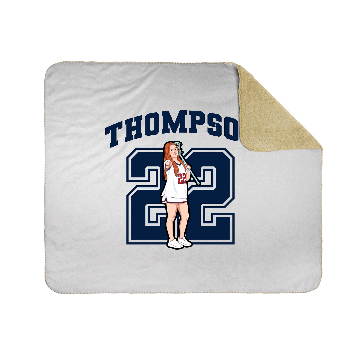 Throw Blanket — Number in White