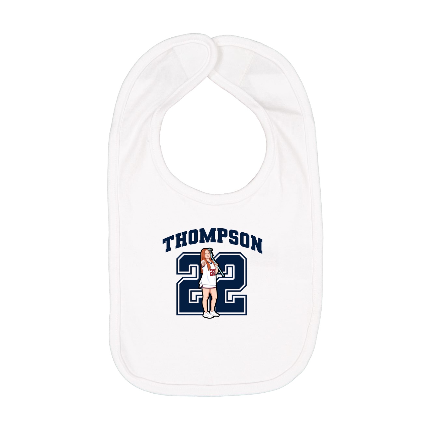Infant Bib — Number in White