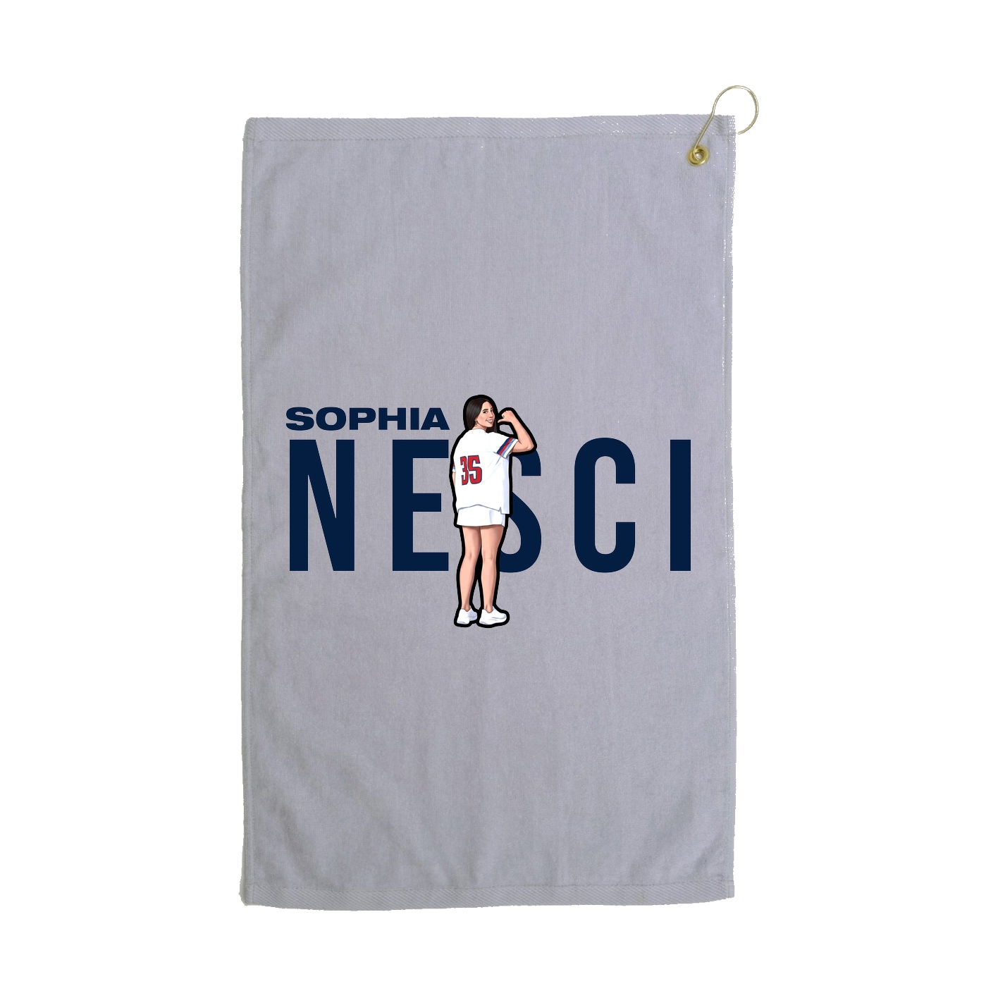 Golf Towel — Player Name in Grey