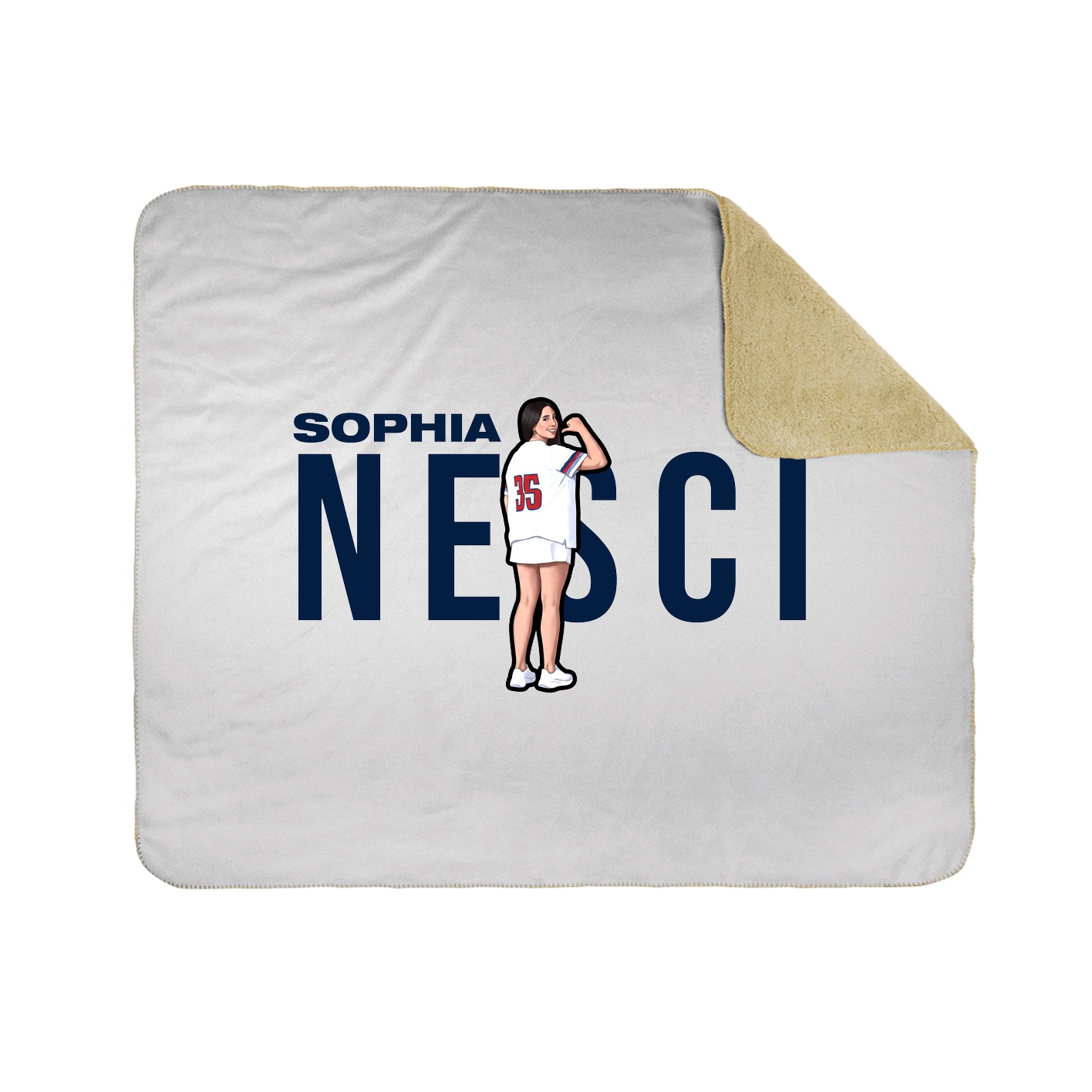 Throw Blanket — Player Name in White