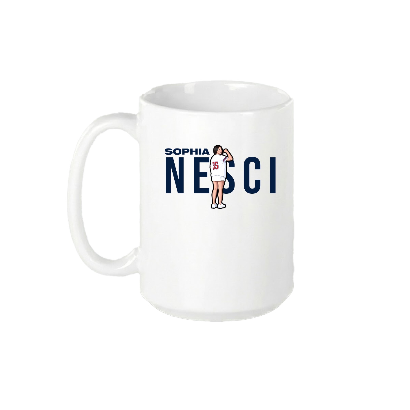 15oz Coffee Mug — Player Name in White