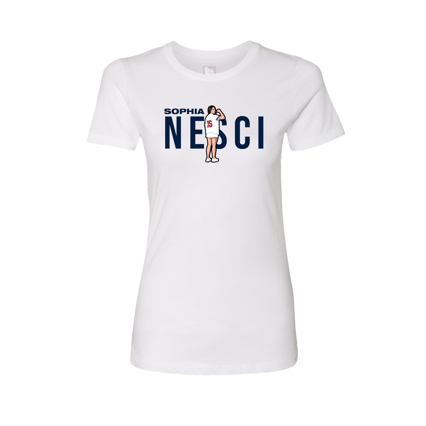 Fitted Women's Tee — Player Name in White