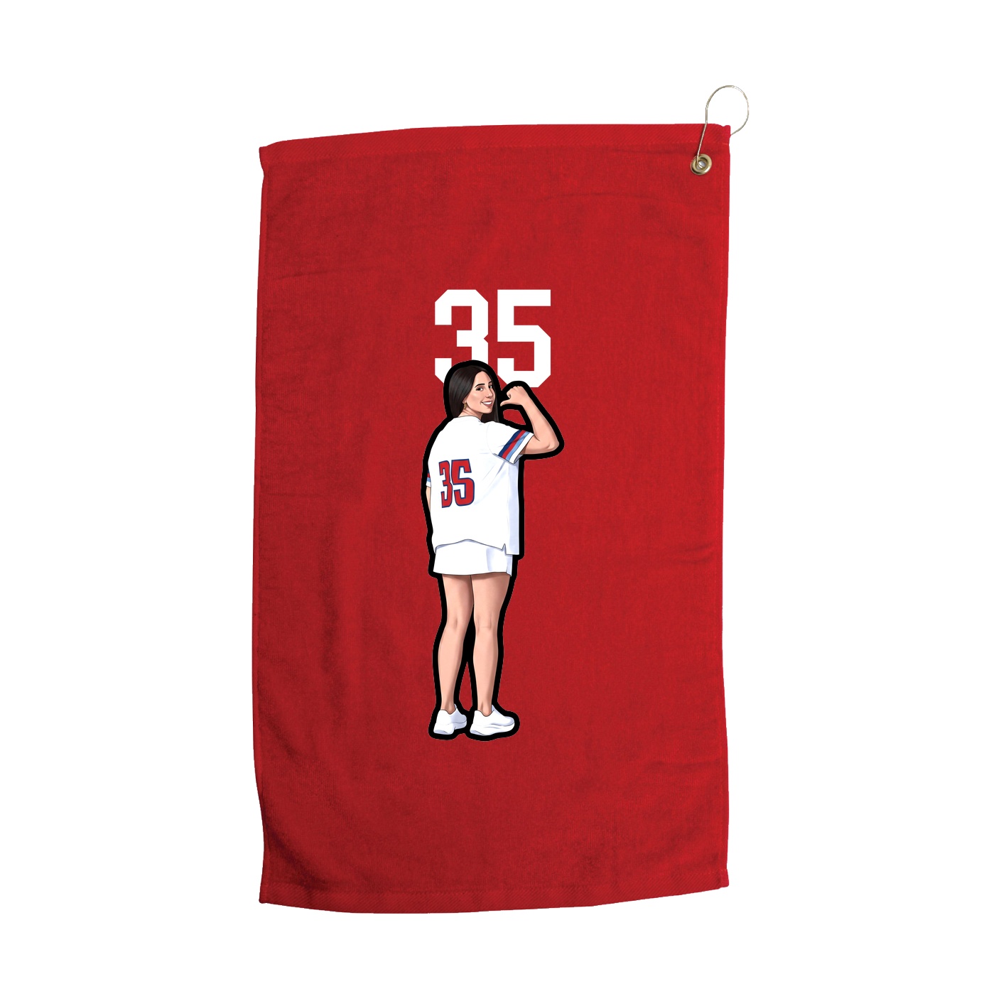 Golf Towel — Number Top in Red