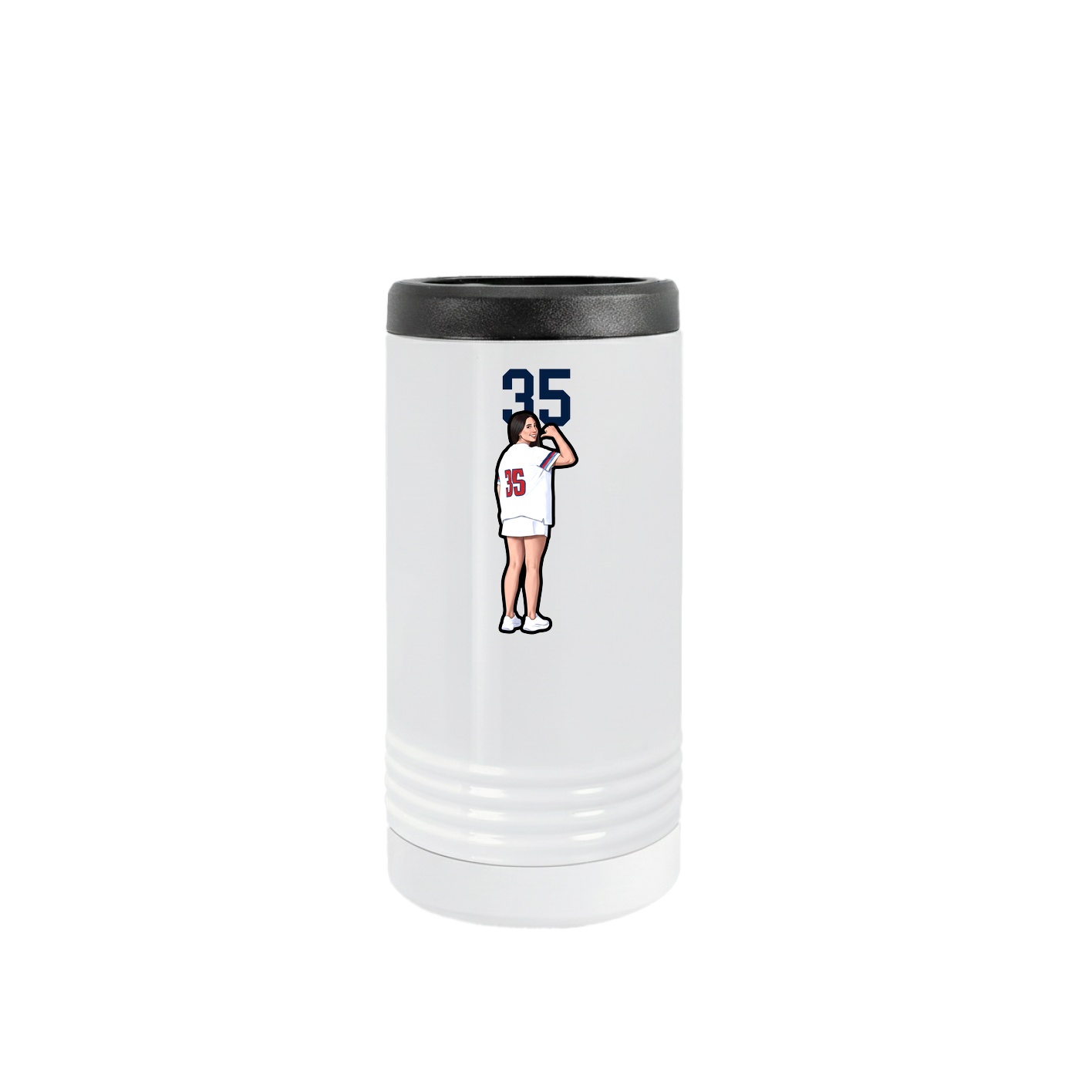 Slim Beverage Holder — Number Top in White